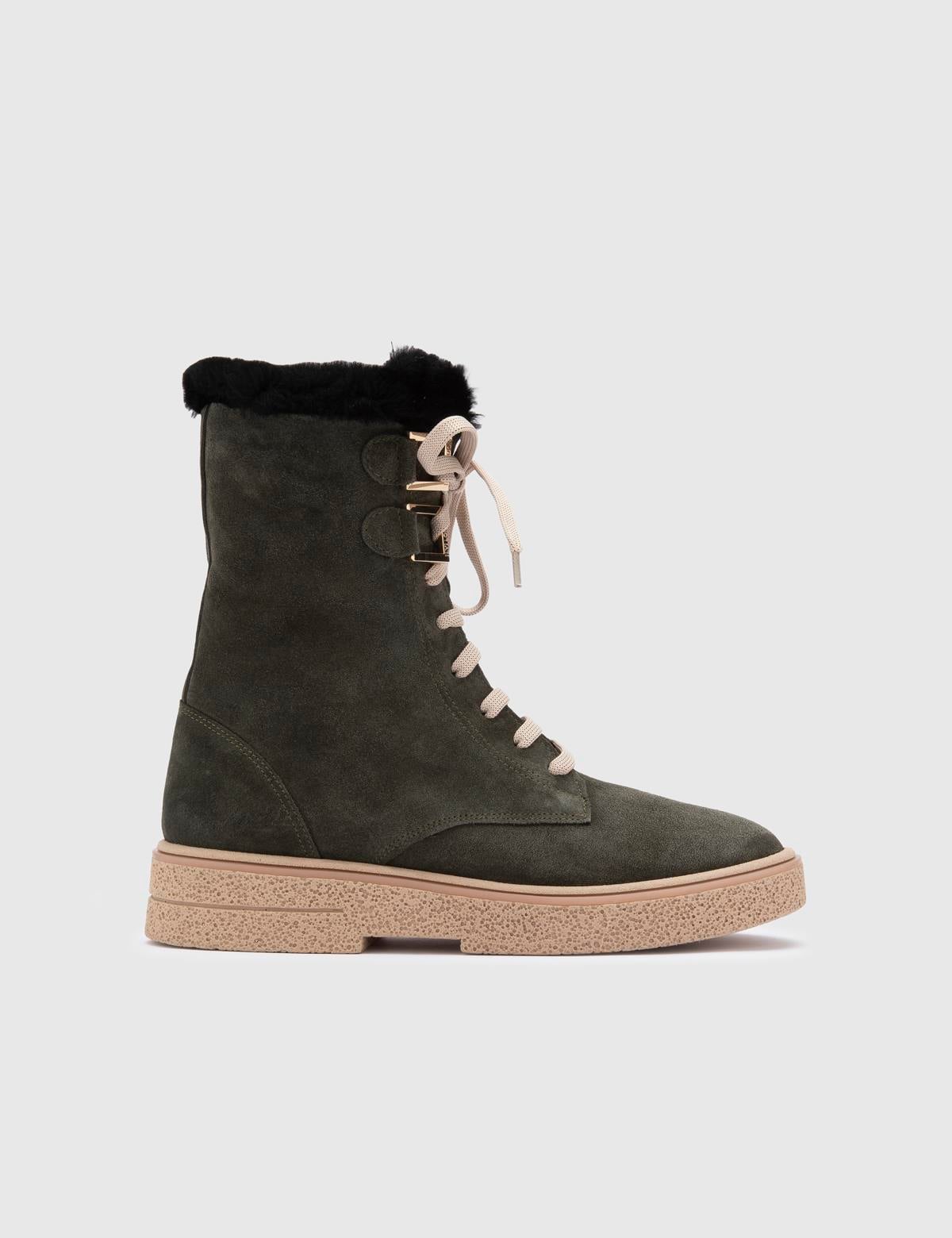 Bafut Green Suede Leather Women's Boot