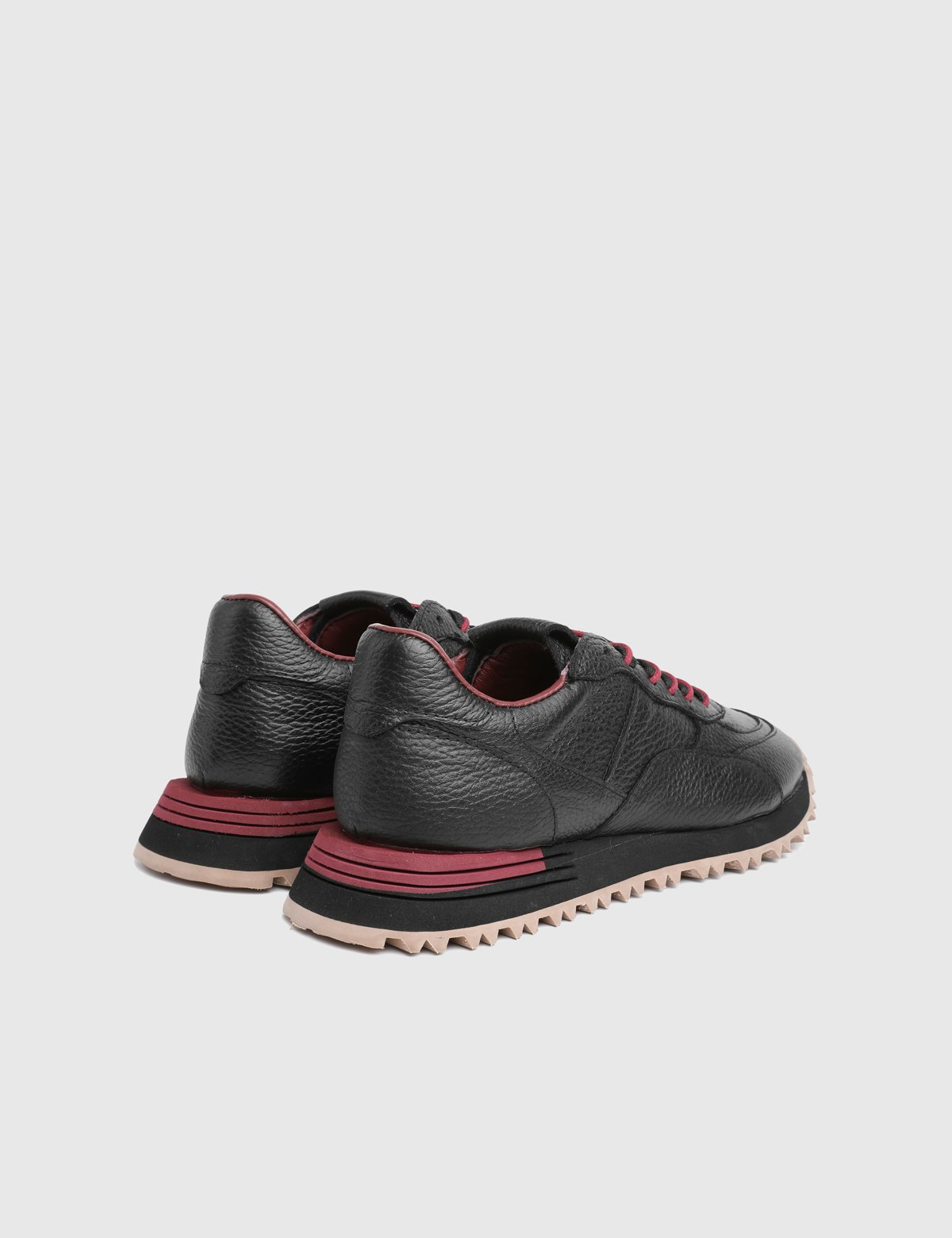 Ballatria Hakiki Floter Deri Kadın Bordo Sneaker
