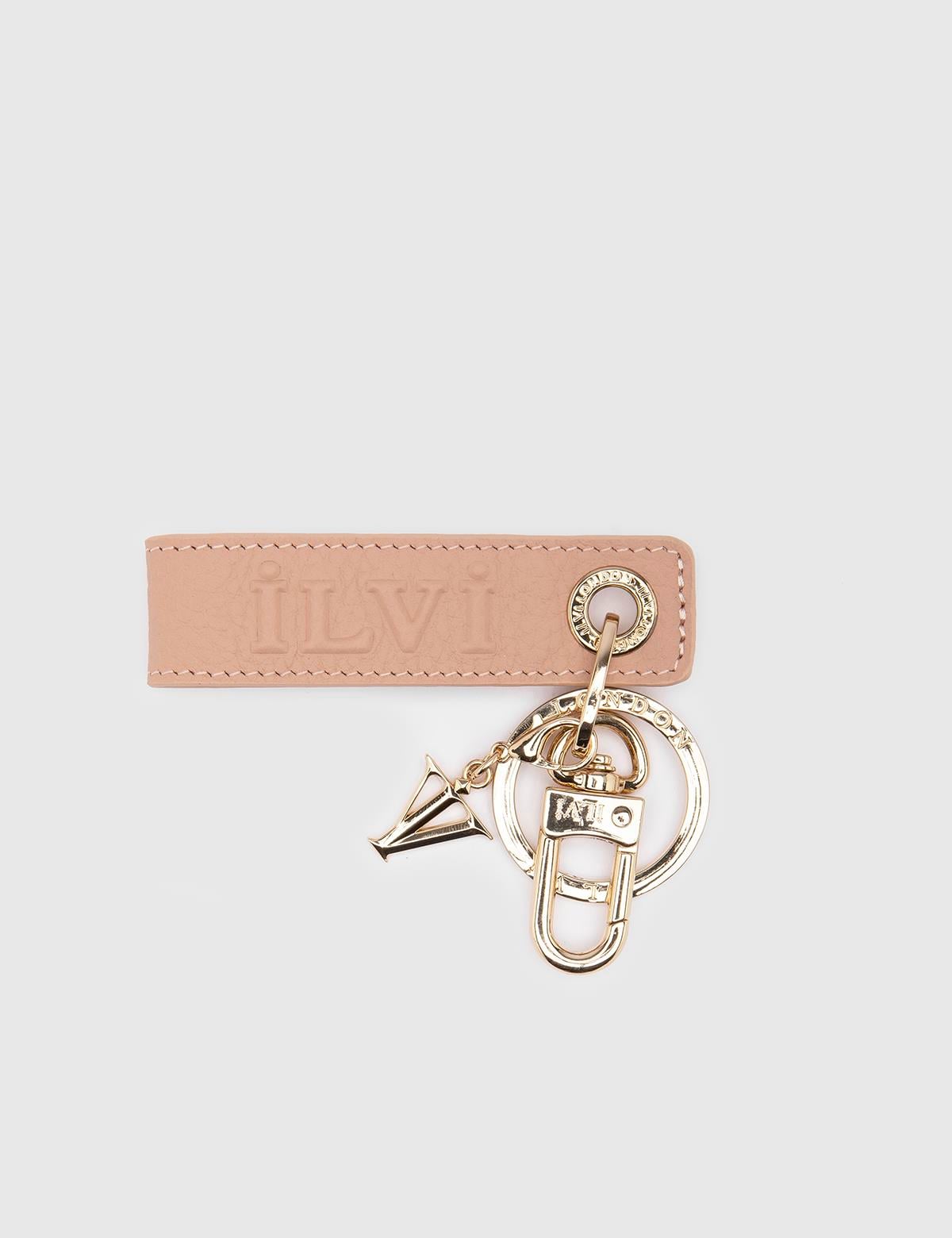Powder Pink Floater Leather Unisex Keychain