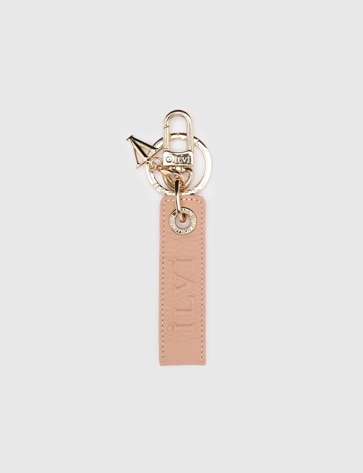 Powder Pink Floater Leather Unisex Keychain