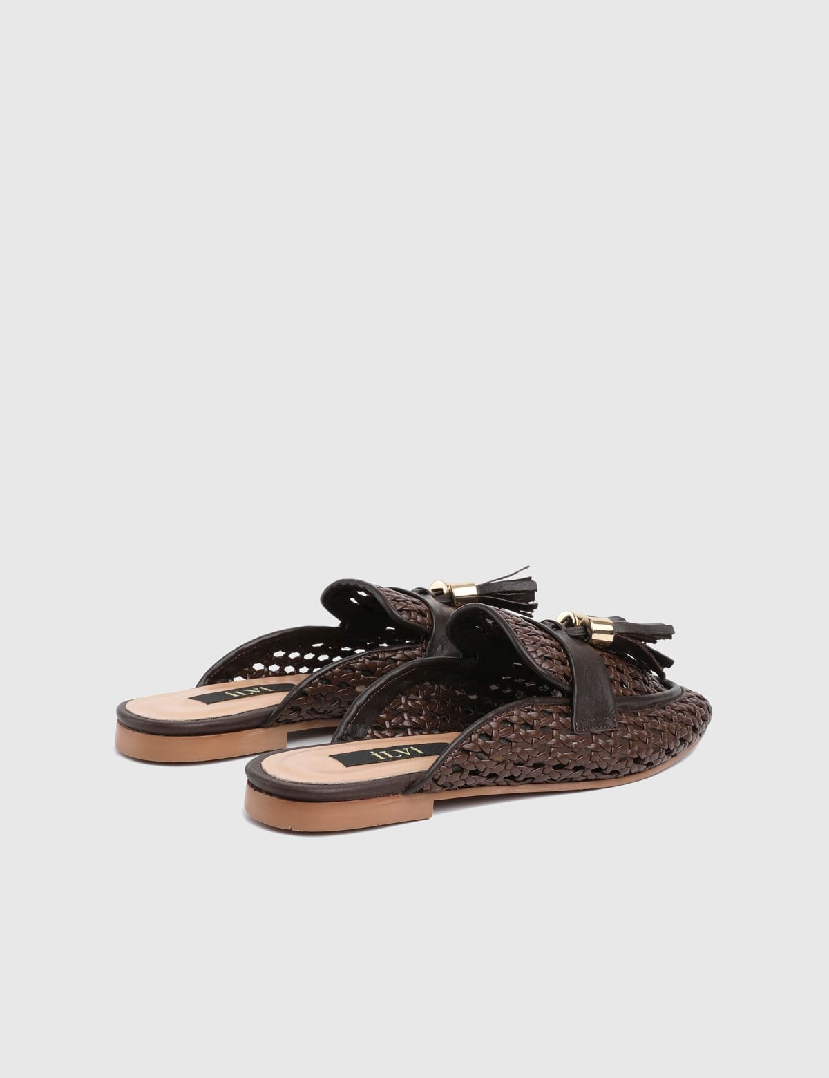 Benora Brown Woven Leather Women's Slide