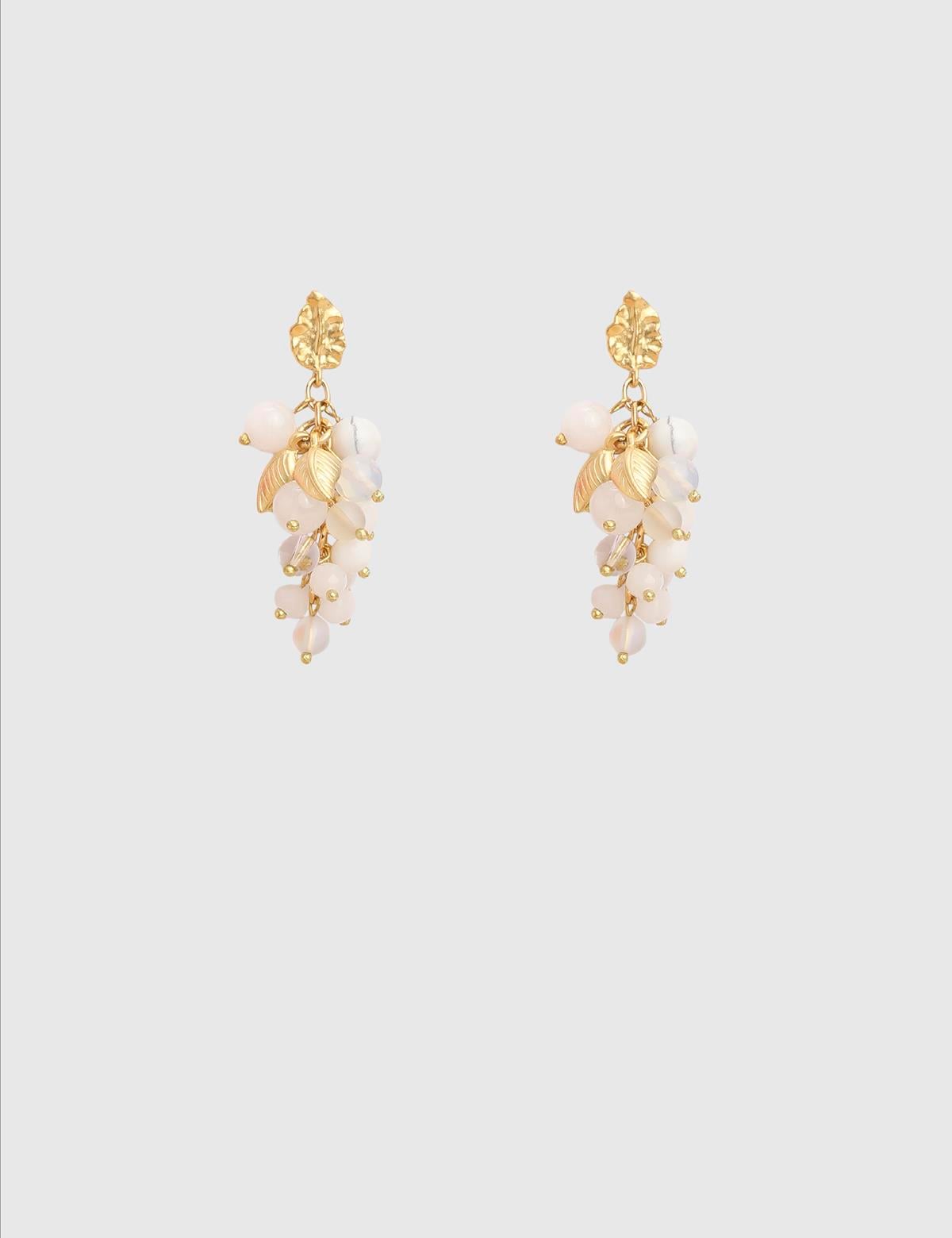 Benore Gold Women's Earrings with White Stones