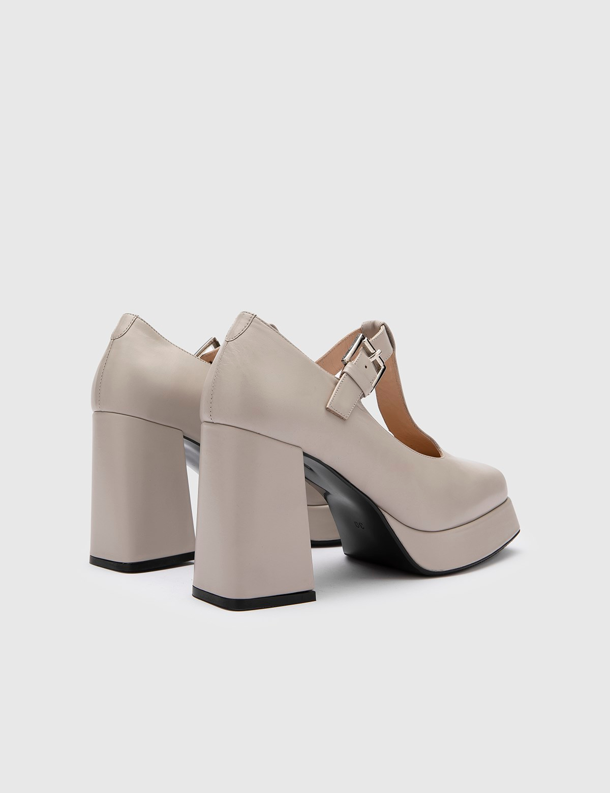 Beny Beige Leather Women's Pump