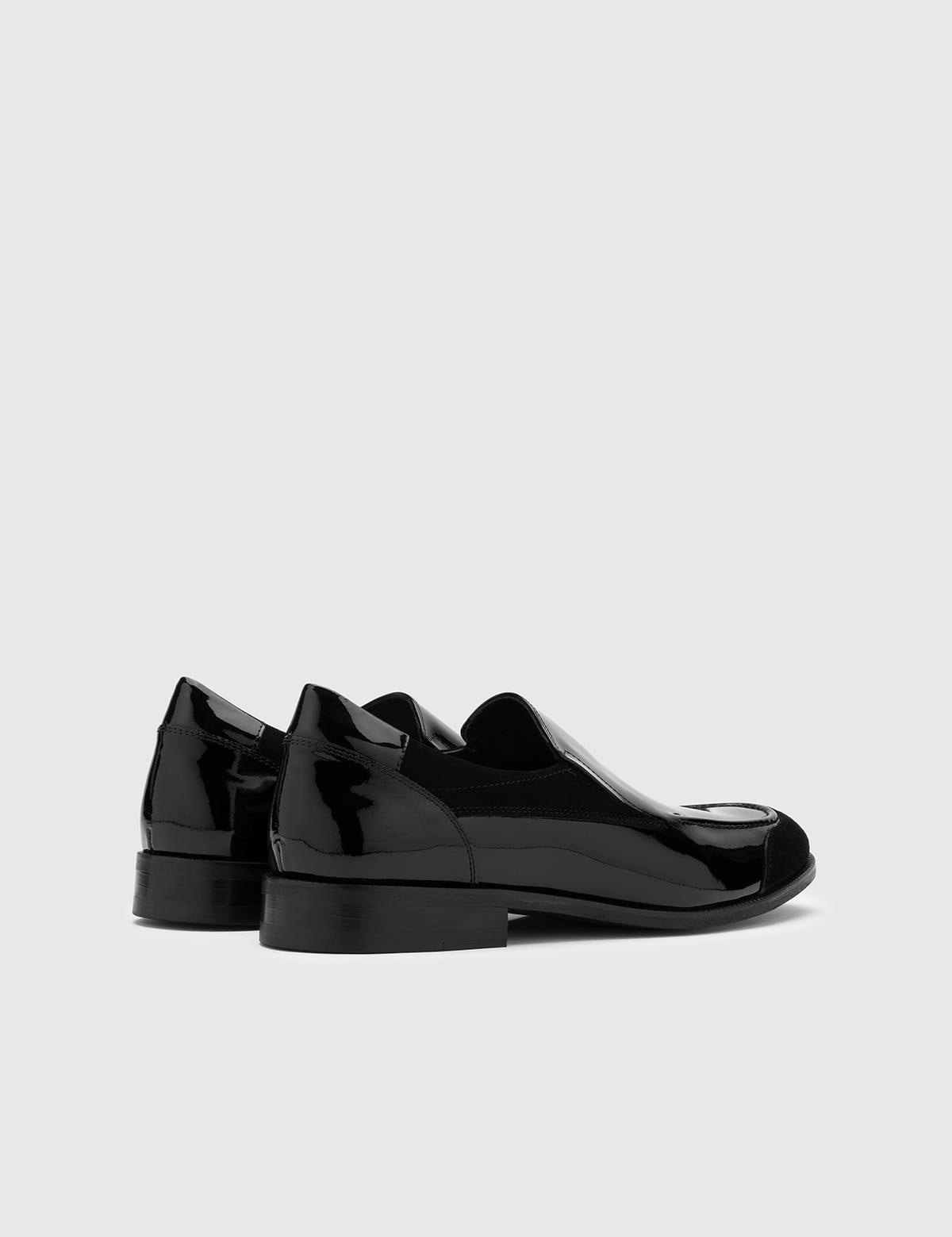 Betje Black Suede-Black Patent Leather Men's Classic Shoe