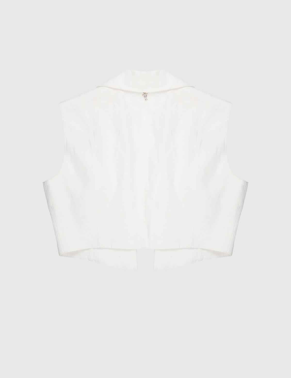 Blasa Cream Women's Linen Vest