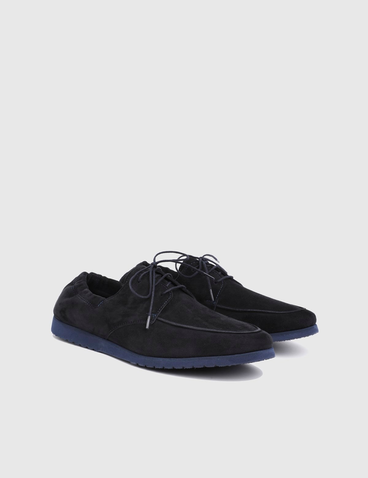 Bode Navy Blue Suede Kidskin Leather Men's Oxford