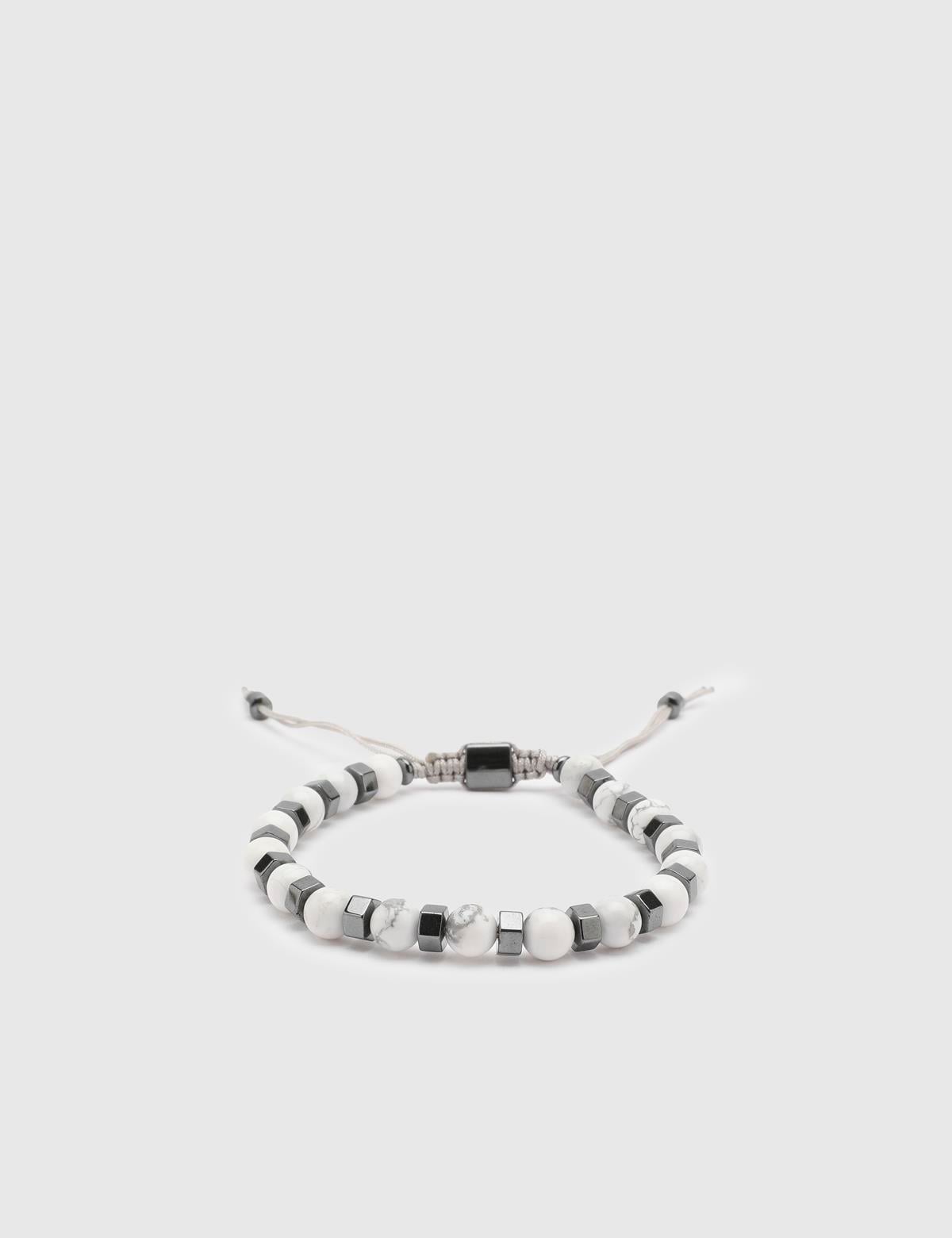 Bowen White Natural Stone Men's Bracelet