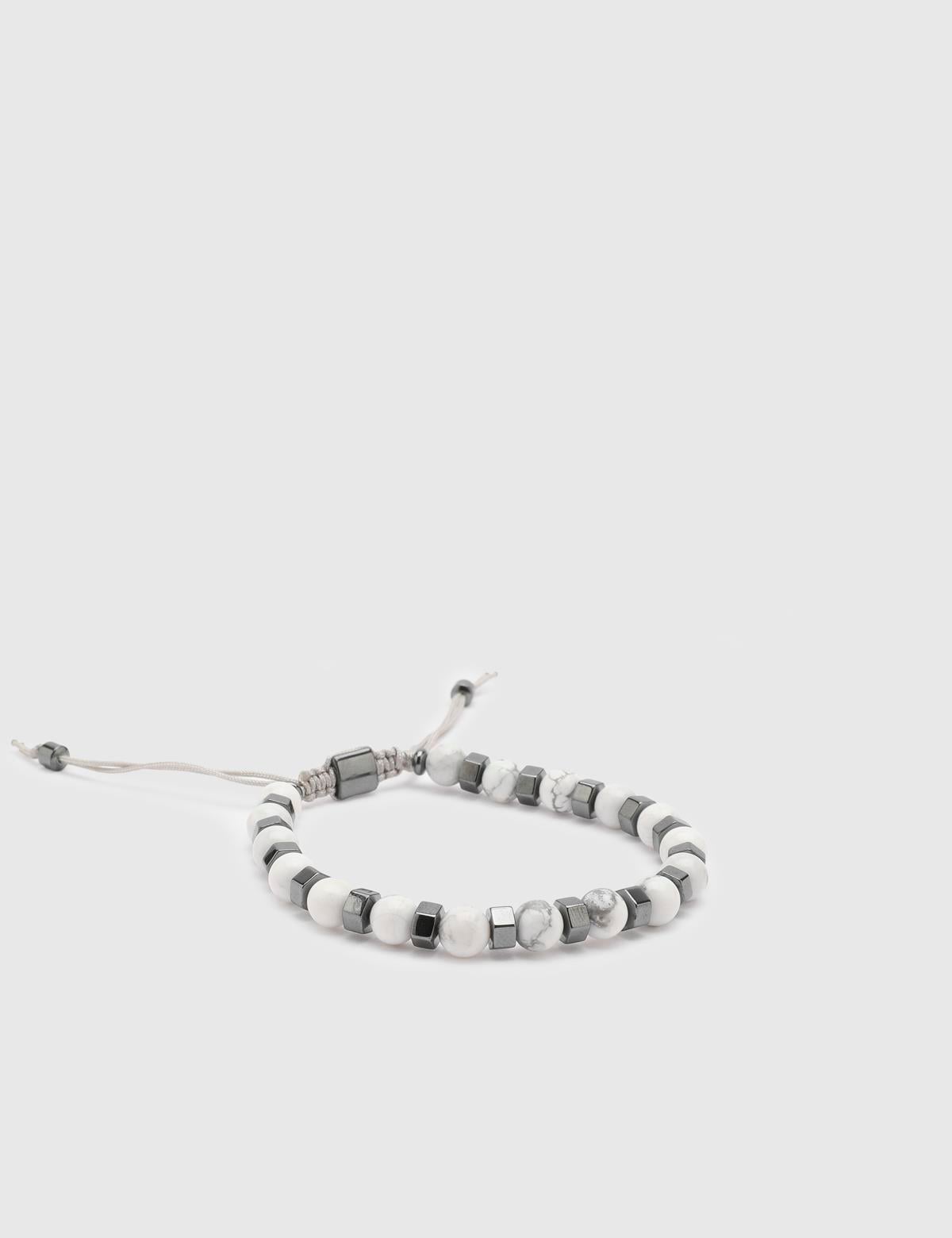Bowen White Natural Stone Men's Bracelet