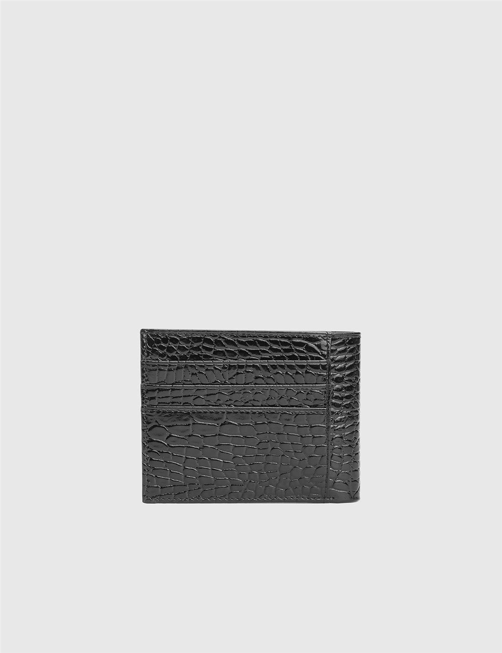Breda Black Printed Leather Men's Wallet