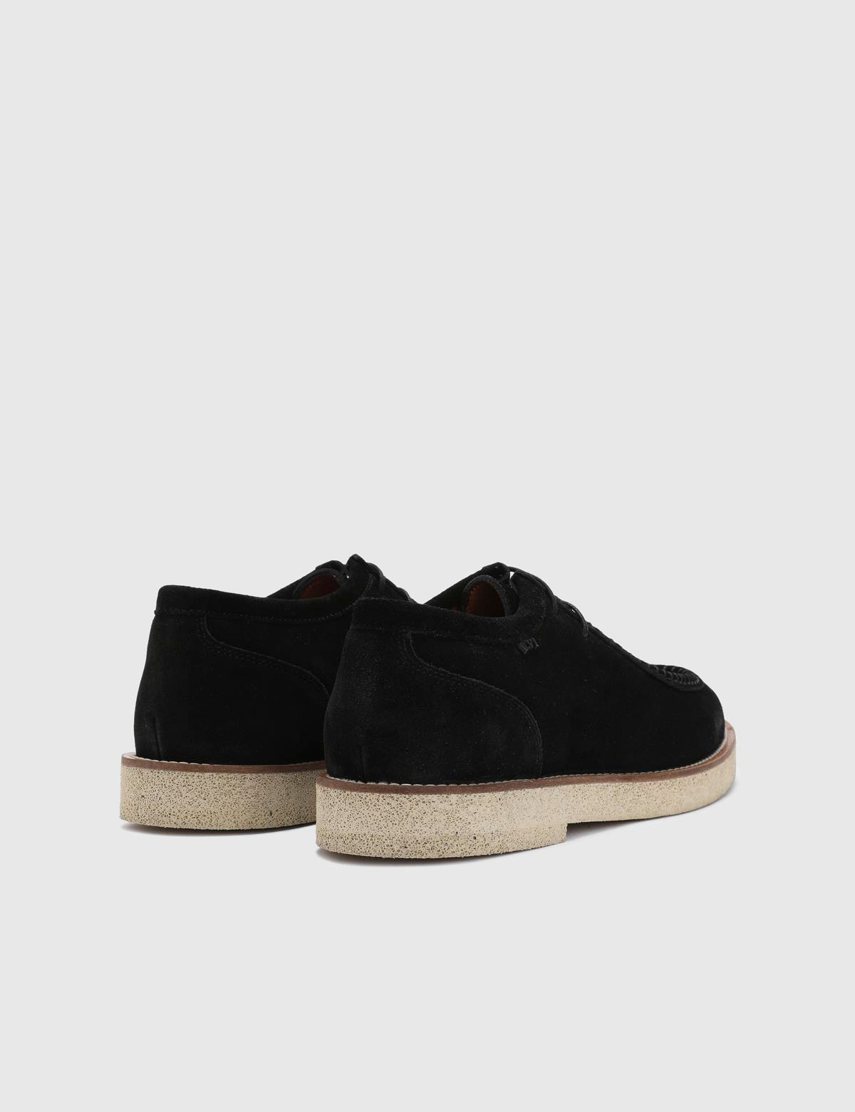 Buxton Black Suede Leather Men's Oxford