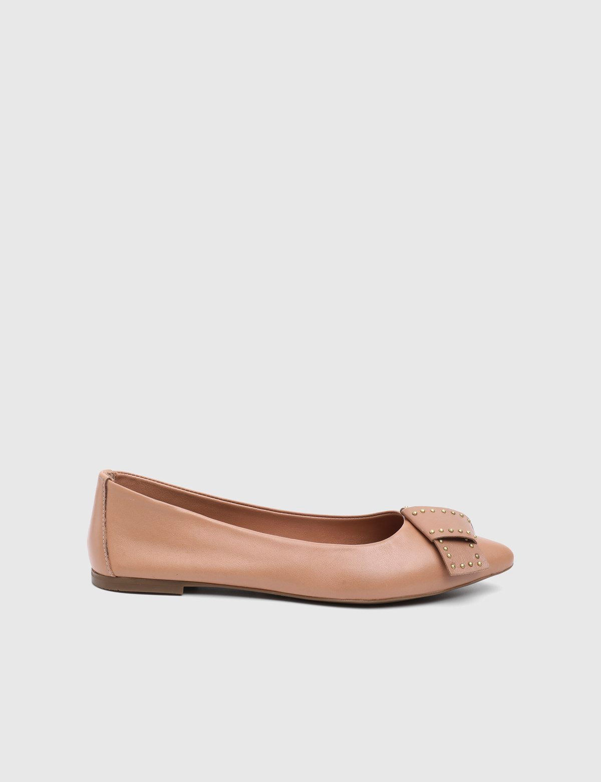 Cain Saddle Brown Leather Women's Ballerina