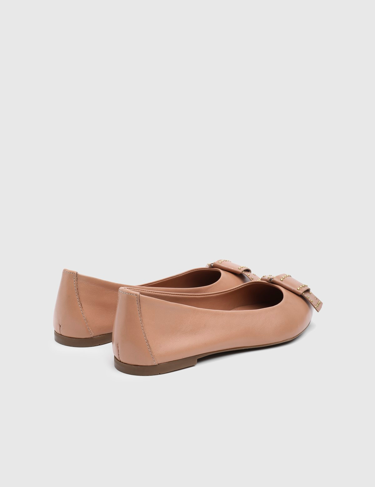 Cain Saddle Brown Leather Women's Ballerina