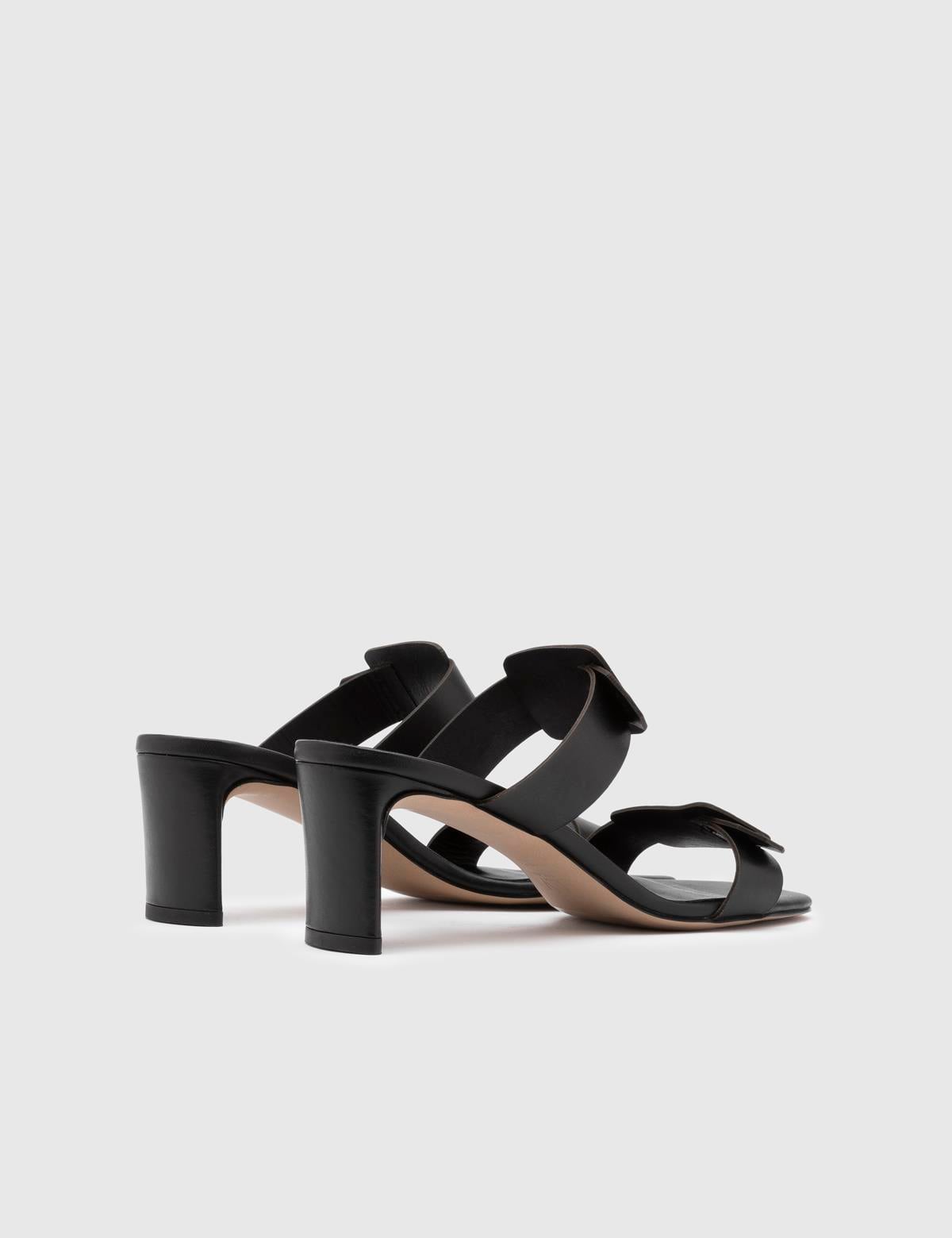 Cauvin Black Leather Women's Slide
