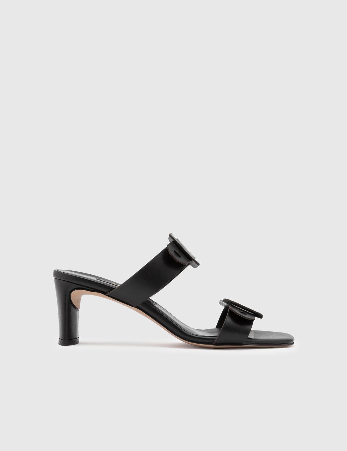 Cauvin Black Leather Women's Slide