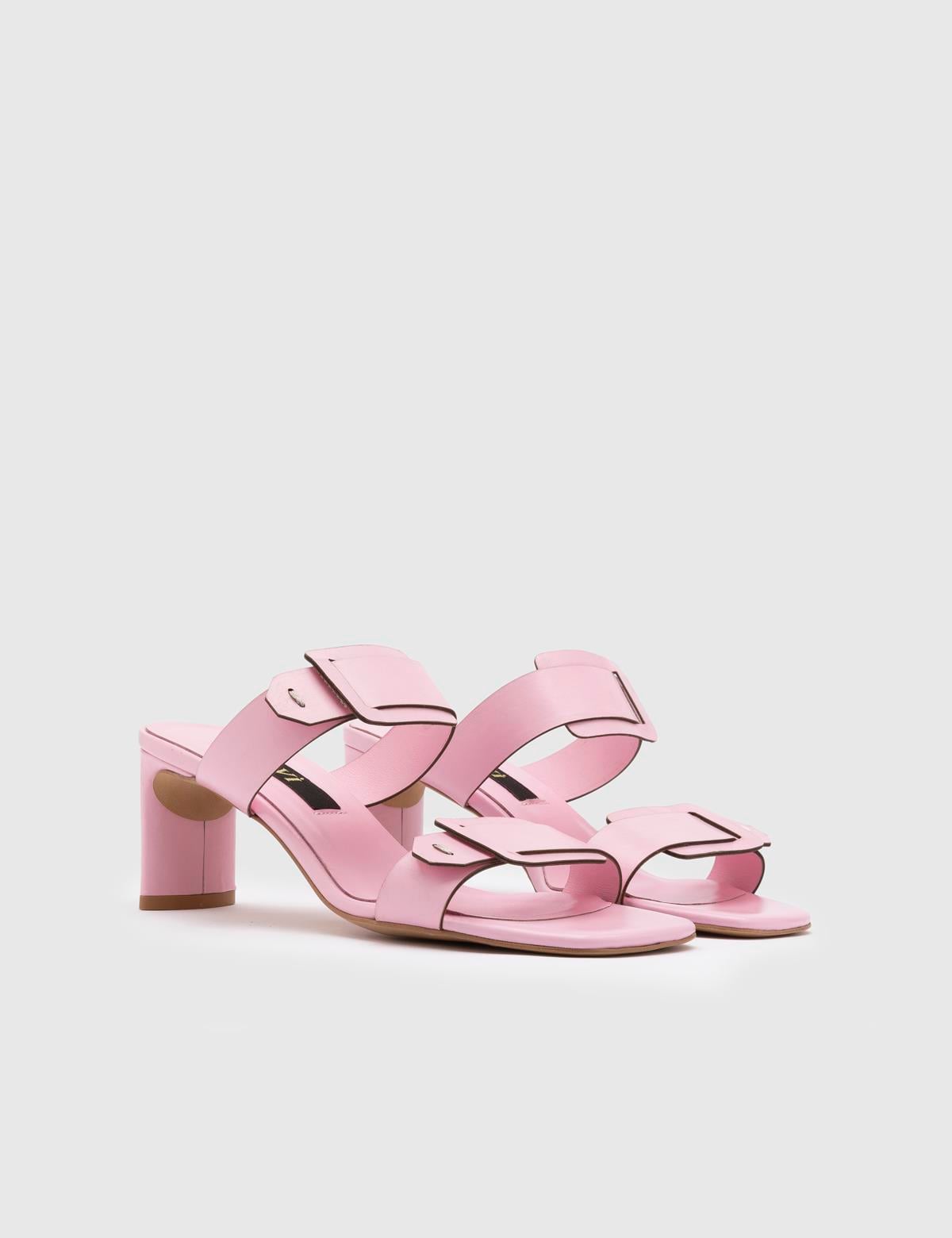Cauvin Pink Leather Women's Slide