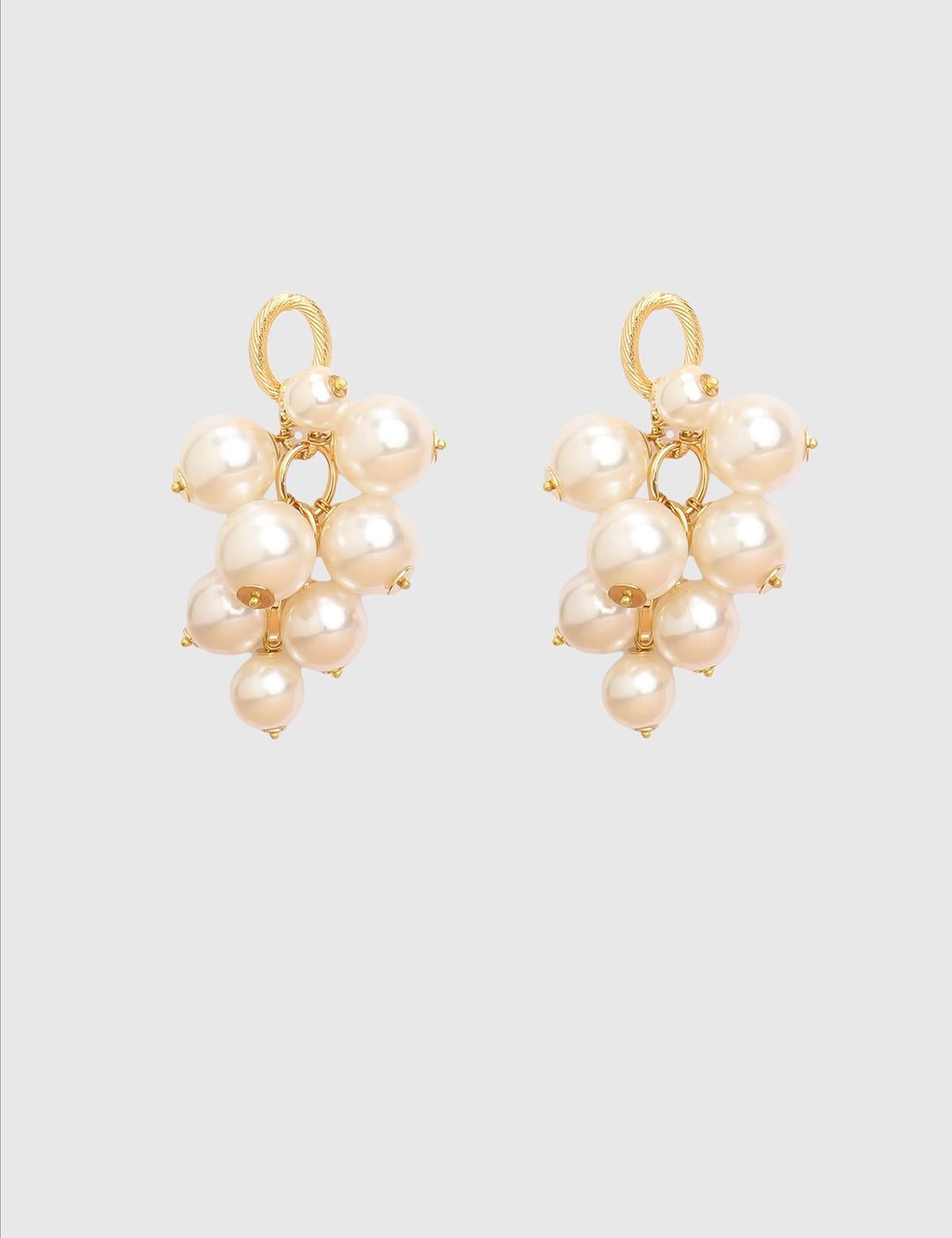 Caysae Gold Women's Earrings with White Stones