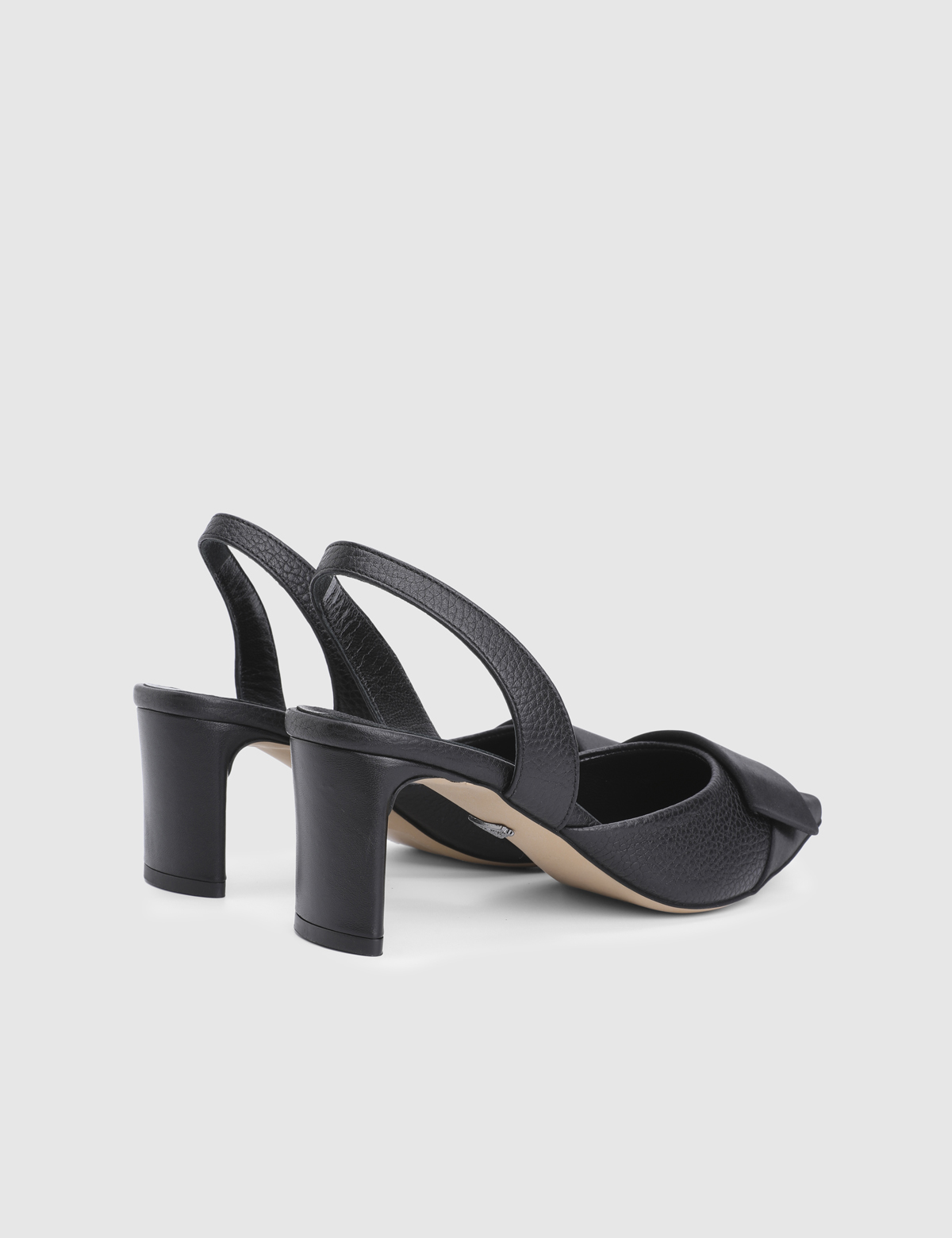 Cenobia Black Leather Women's Heeled Sandal