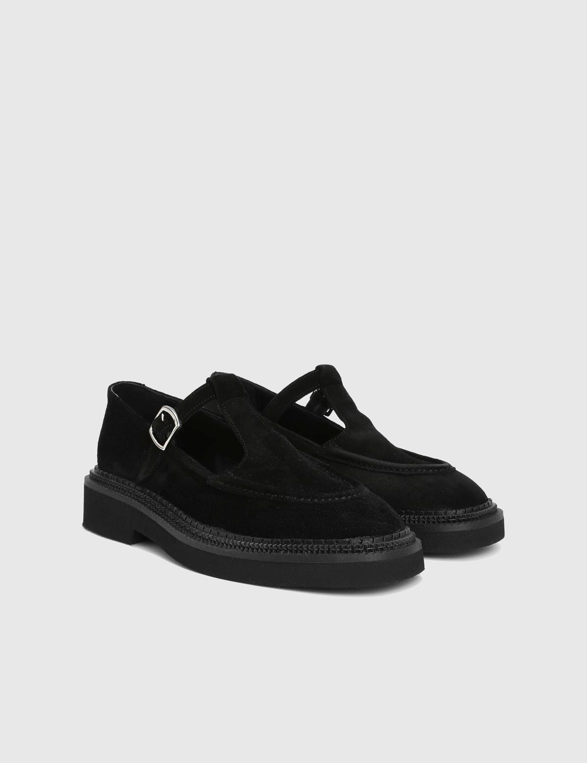 Charlie Black Suede Leather Women's Loafer