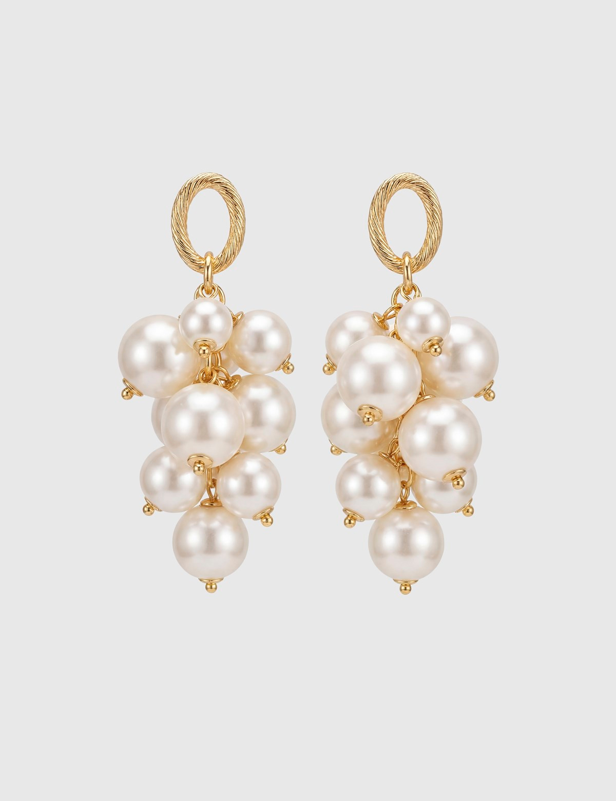 Cirrus Gold Women's Earrings with White Stones