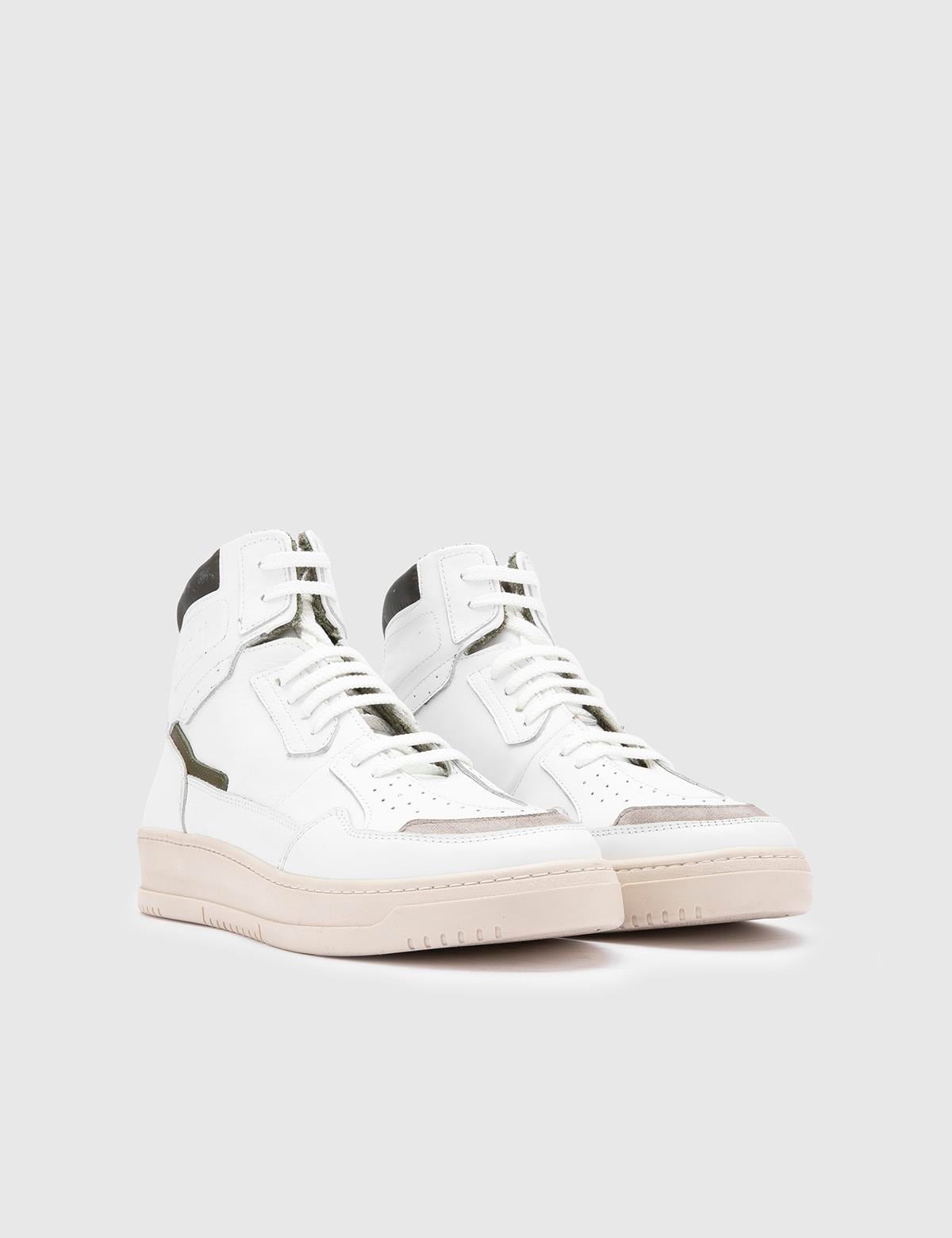 Colarine White Leather Men's Boot