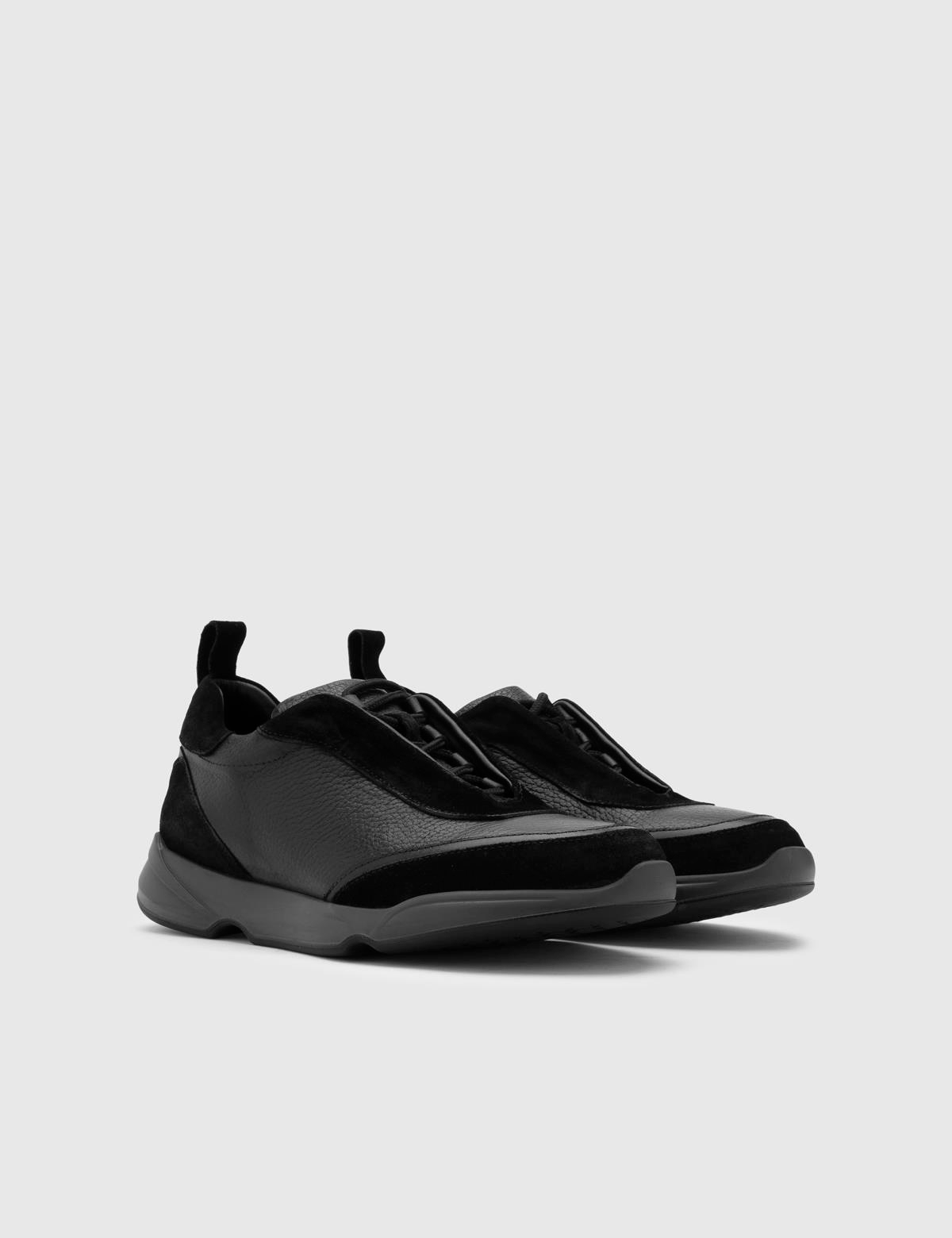 Comgall Black Suede-Black Deer Leather Men's Sneaker