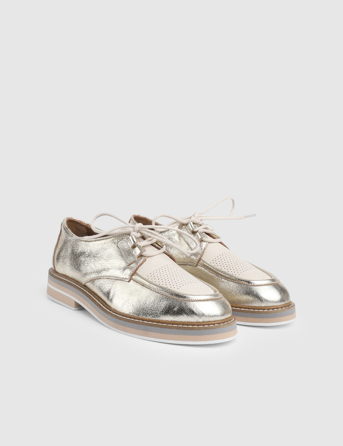Como Gold Leather Women's Oxford