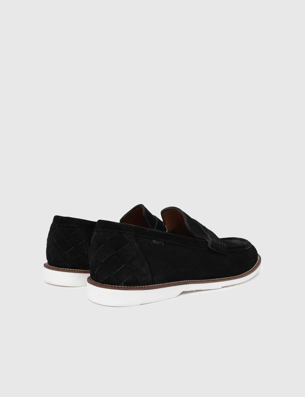 Craven Black Suede Leather Men's Loafer