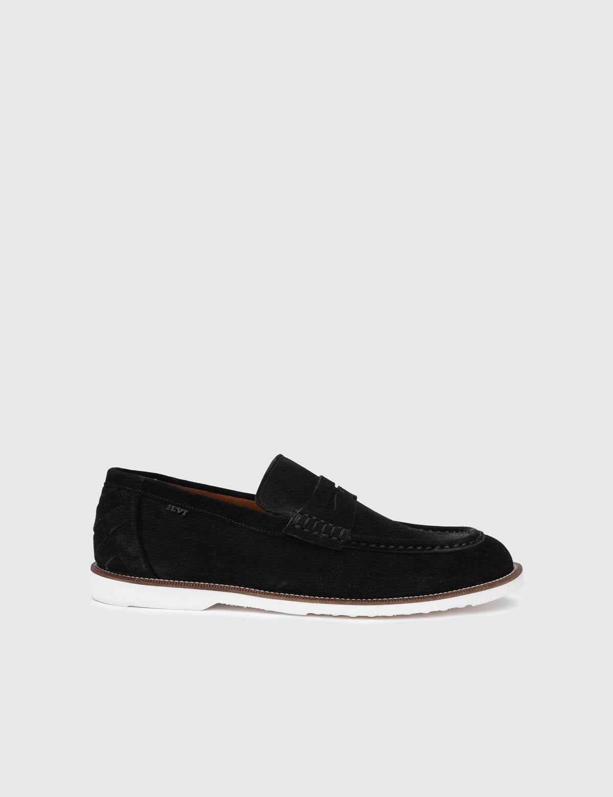Craven Black Suede Leather Men's Loafer