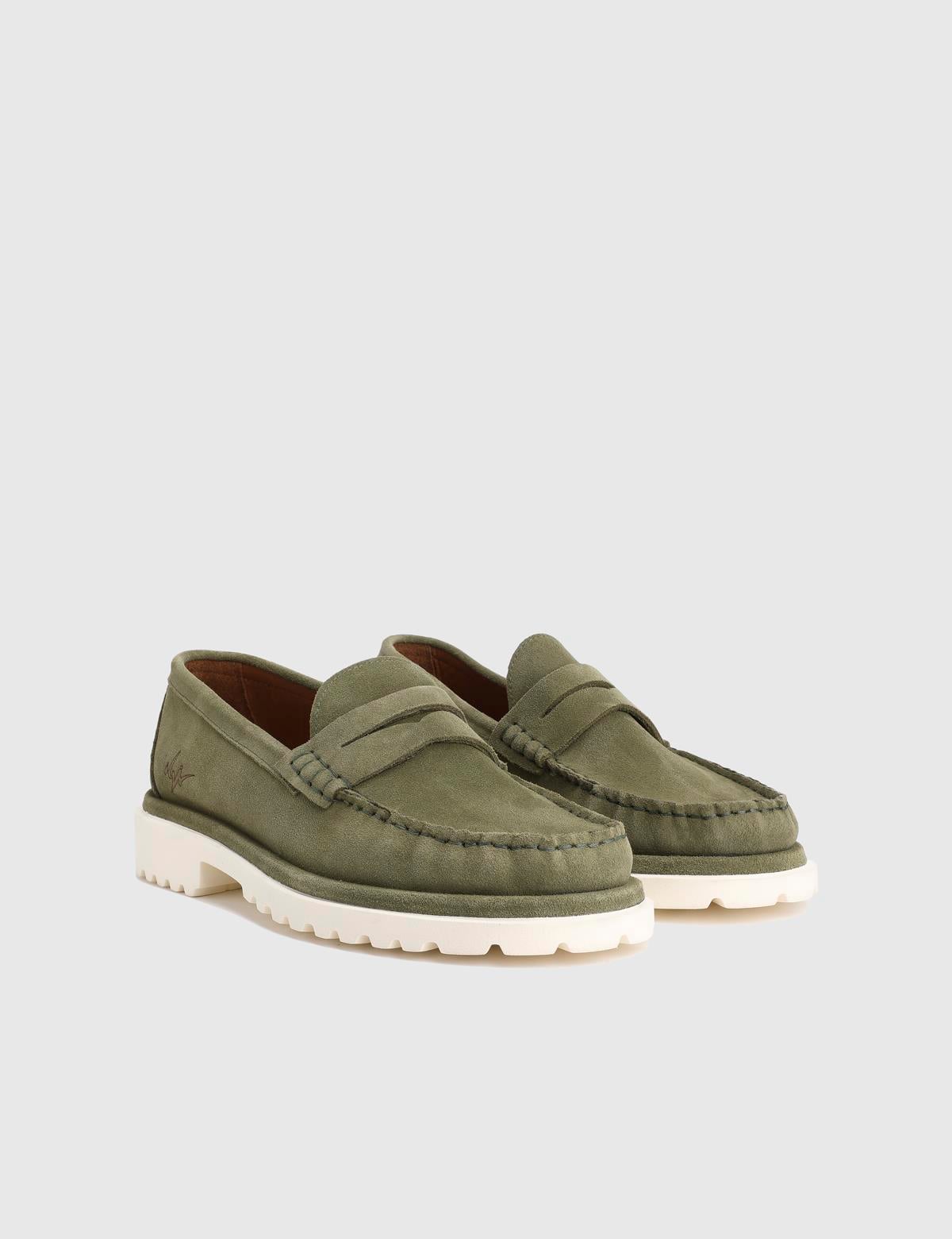 Crowle Green Suede Leather Men's Loafer