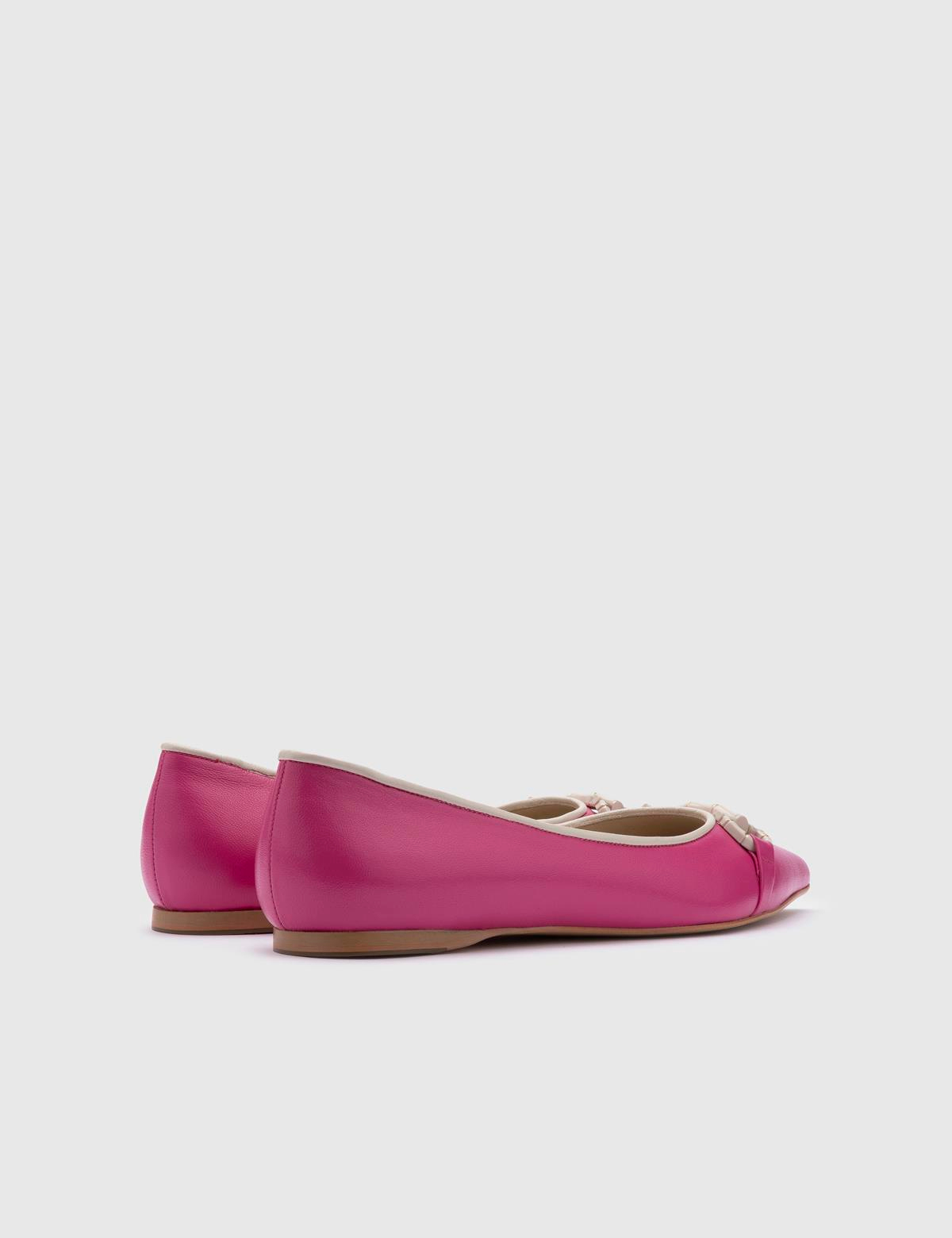 Csilla Fuchsia Leather Women's Ballerina