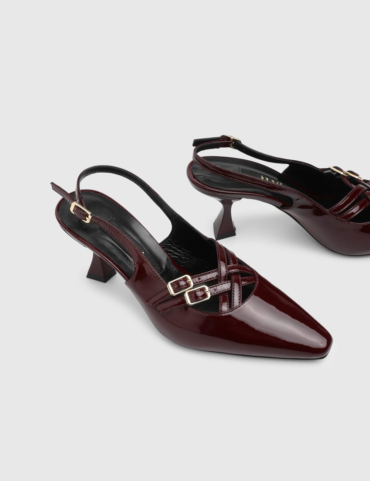 Daisa Burgundy Patent Leather Women's Sandal