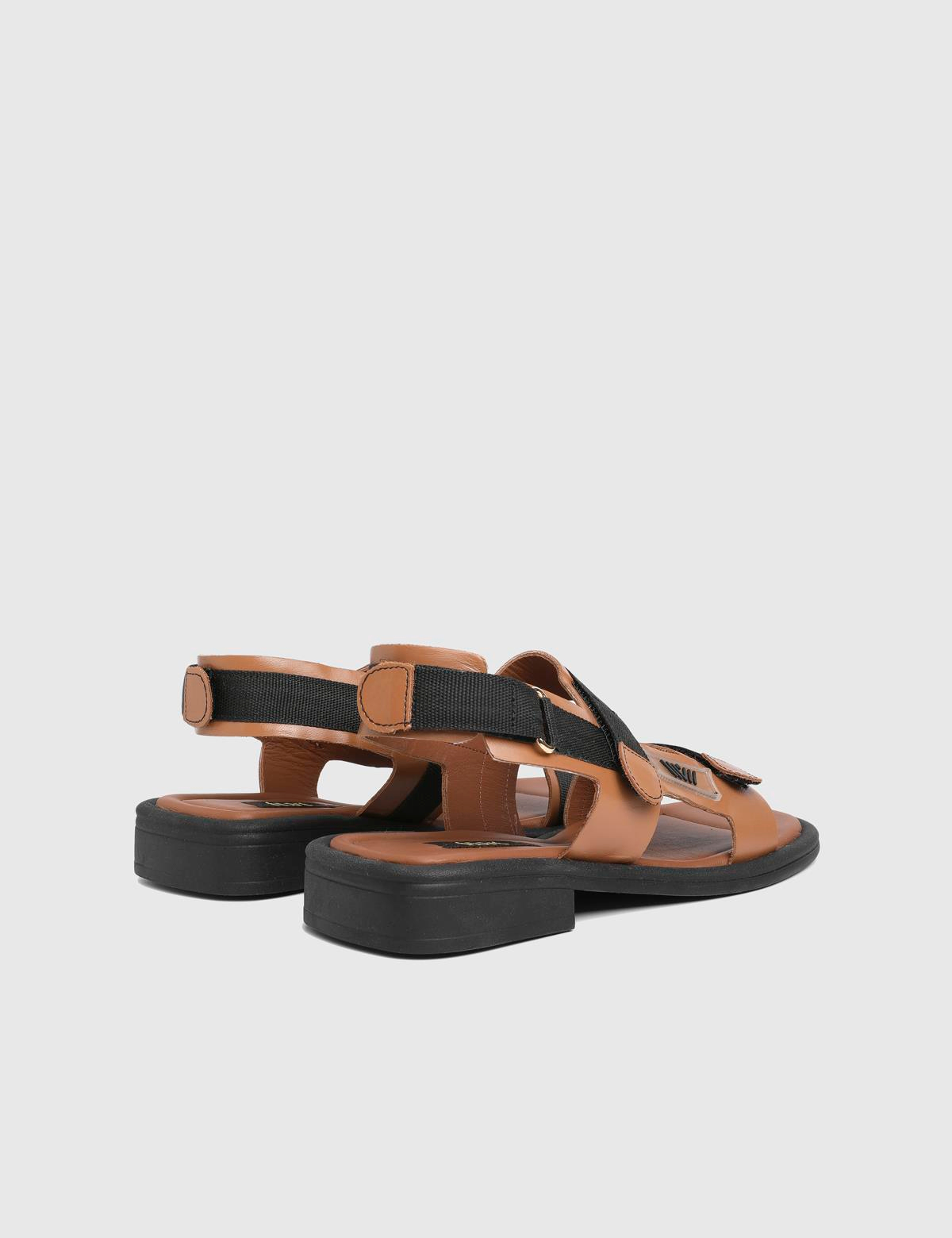 Damita Saddle Brown Leather Women's Sandal