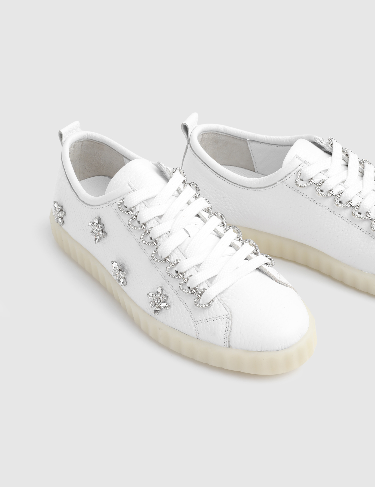 Darela White Floater Leather Women's Sneaker