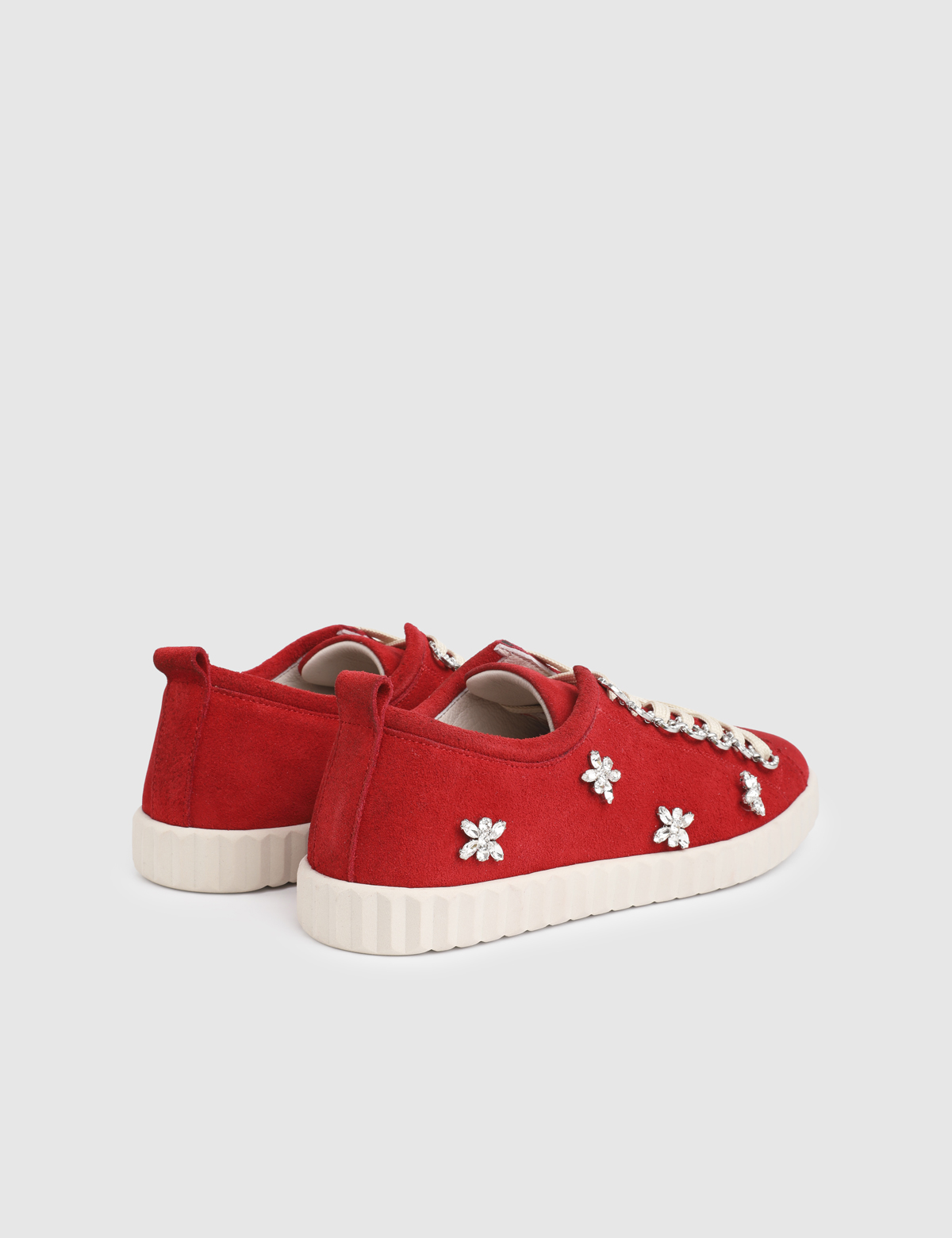 Darela Red Suede Leather Women's Sneaker