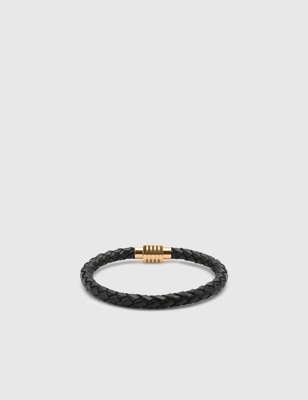 Digby Black Leather Men's Bracelet