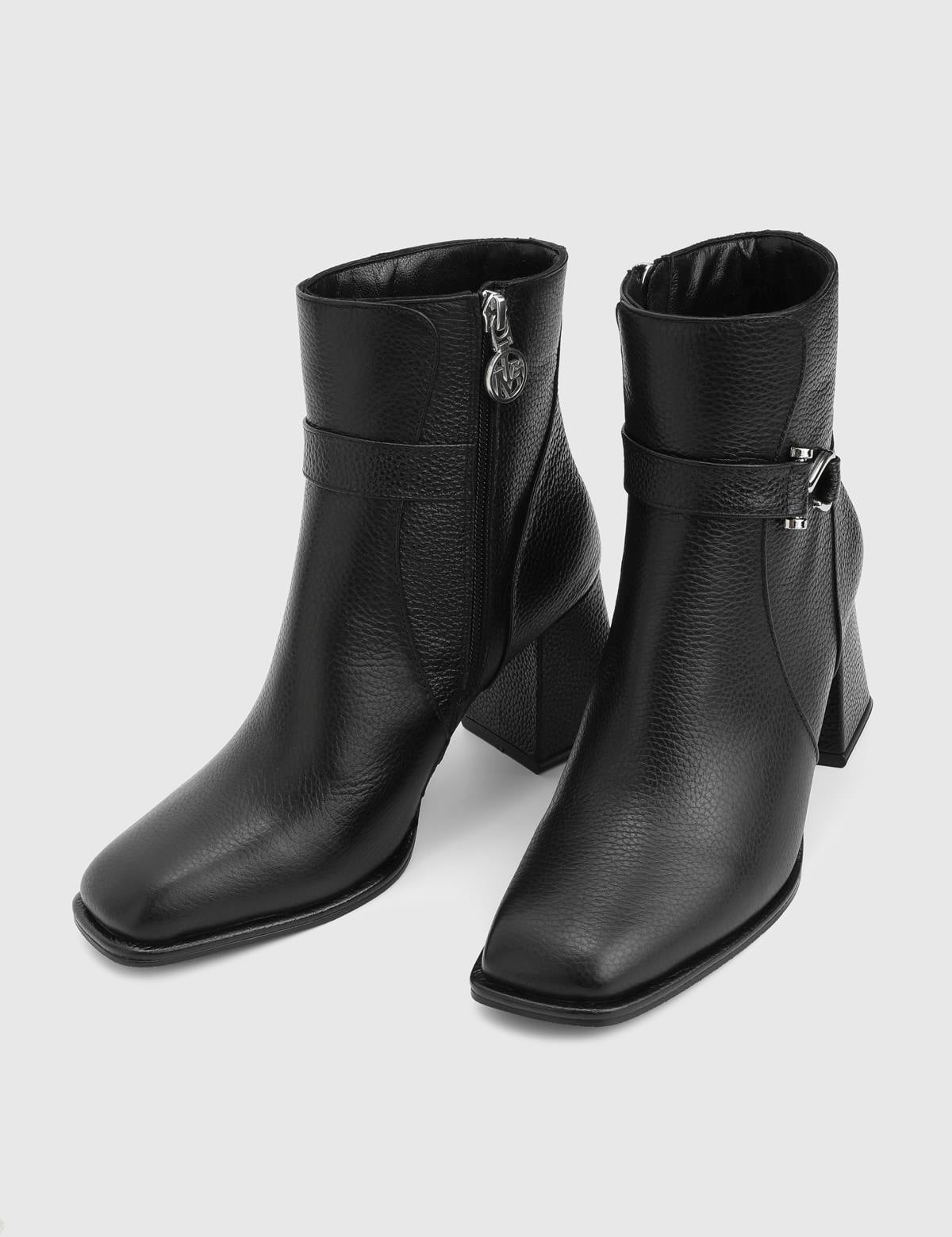 Digna Black Floater Leather Women's Boot