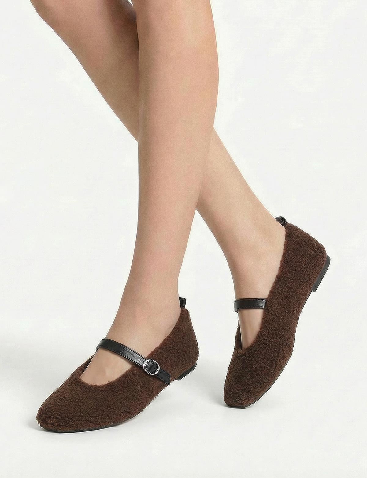 Digor Brown Leather Women's Ballerina