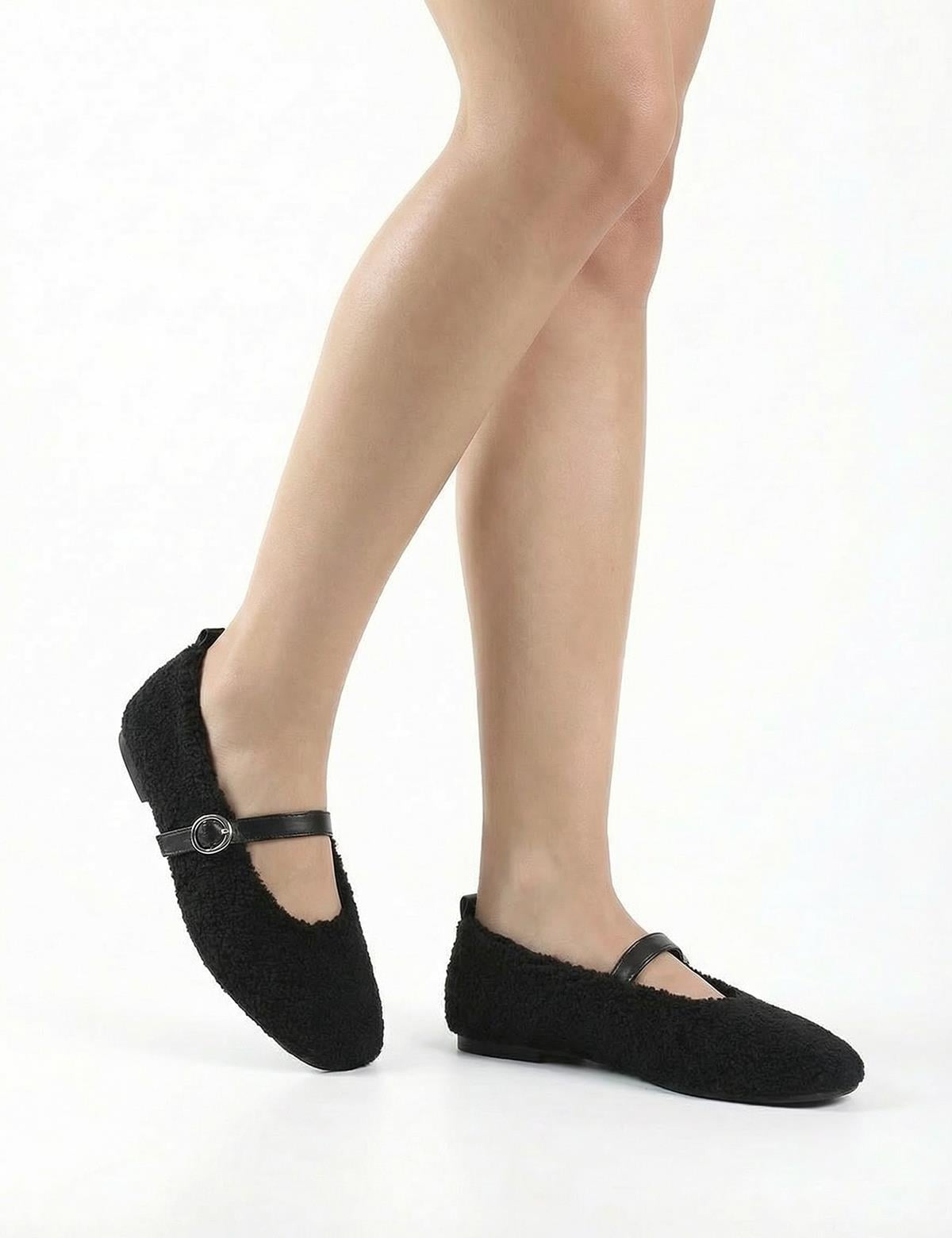 Digor Black Leather Women's Ballerina