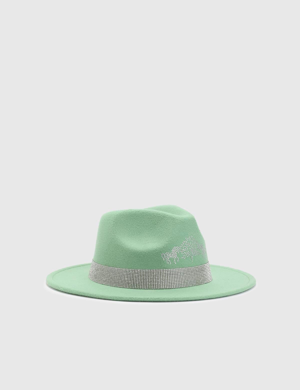 Dolares Green Women's Cashmere Hat