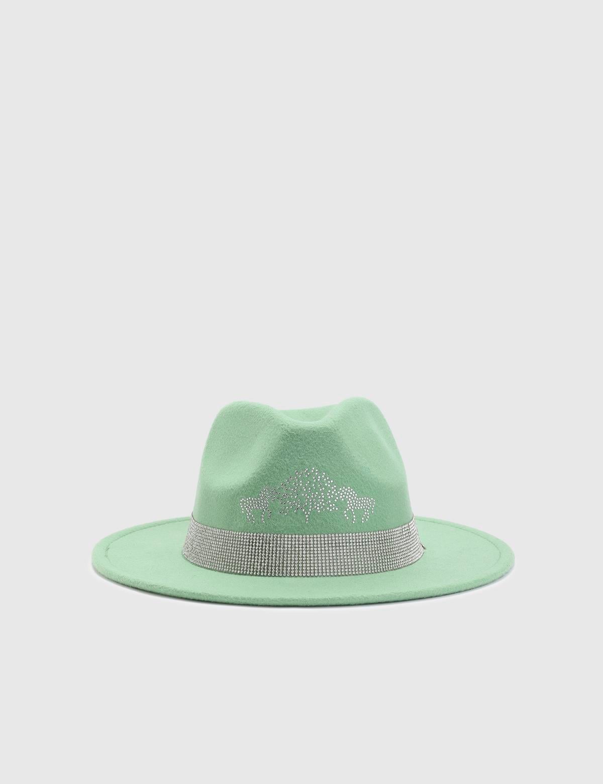 Dolares Green Women's Cashmere Hat