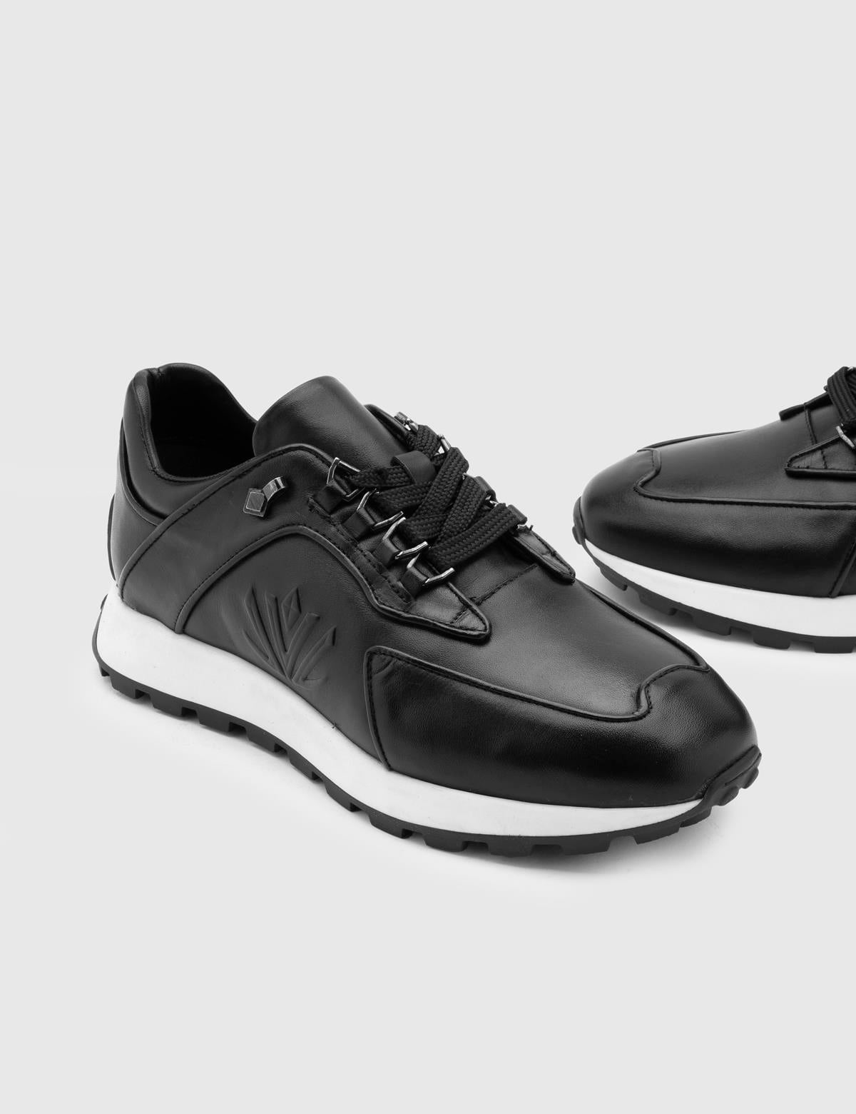 Domenico Black Leather Men's Sneaker