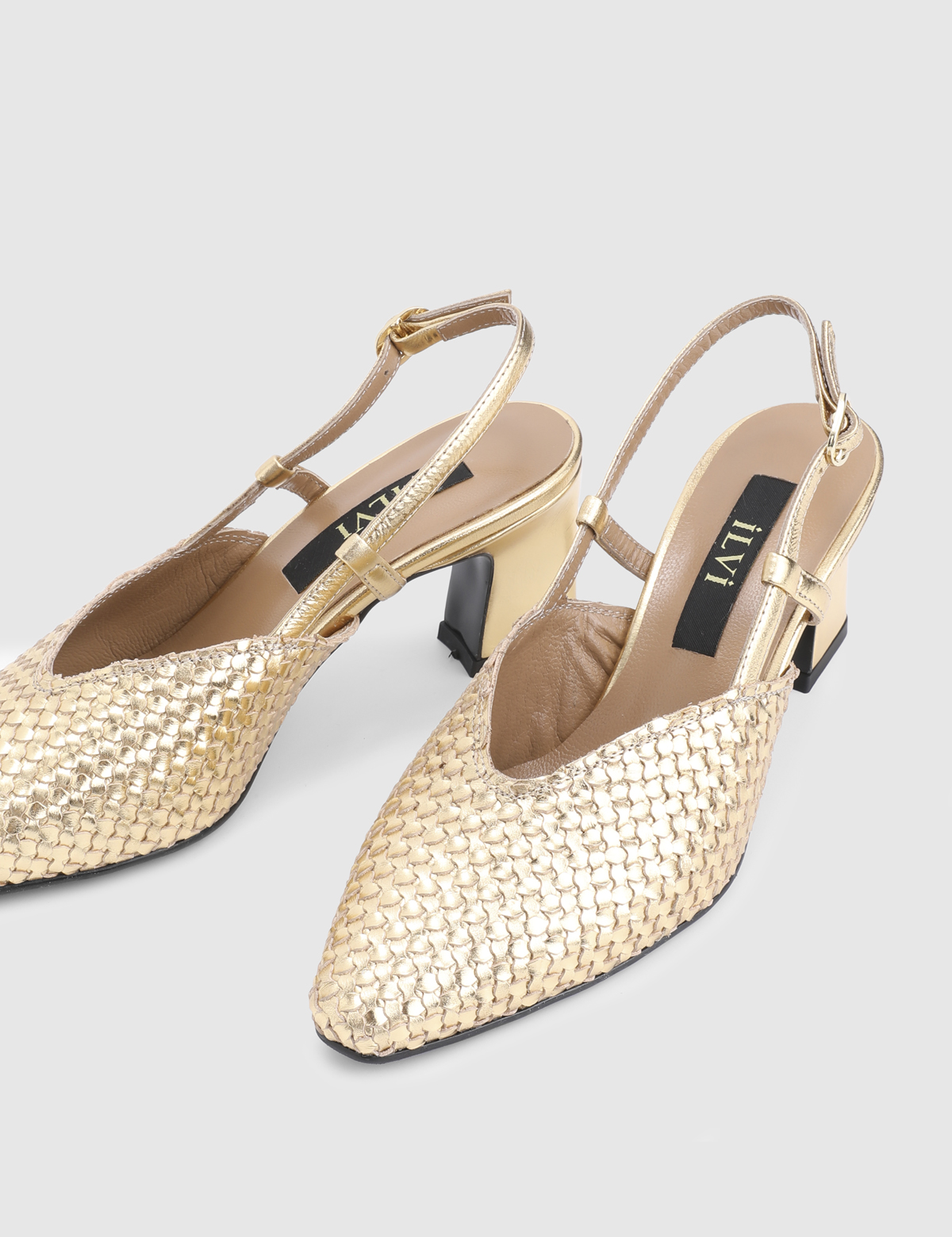 Dorel Gold Leather Women's Heeled Sandal