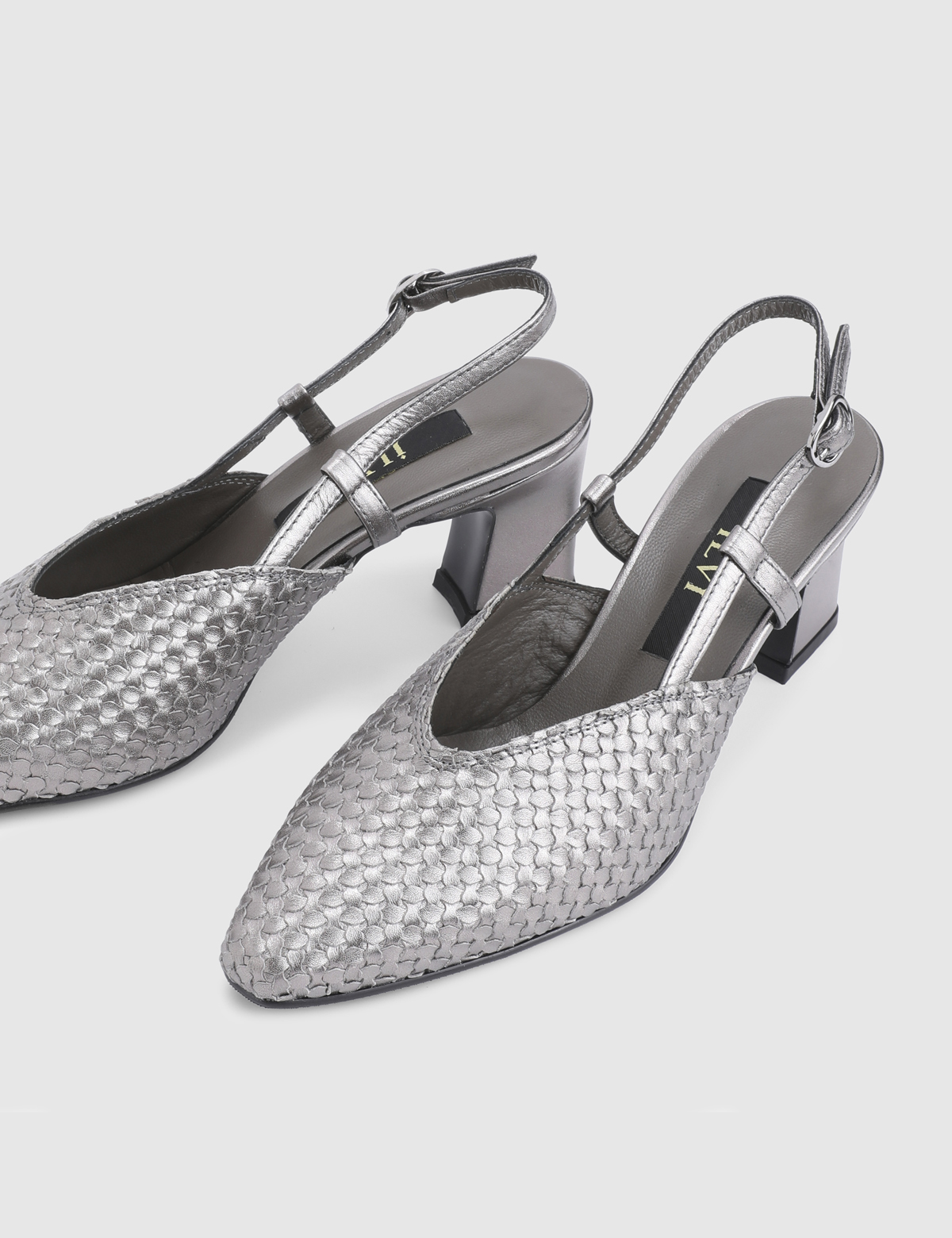 Dorel Silver Leather Women's Heeled Sandal