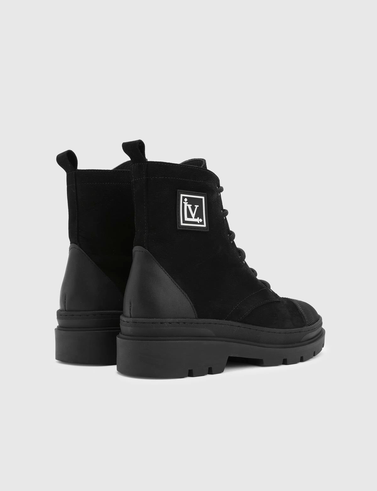 Edoardo Black Nubuck Leather Men's Boot