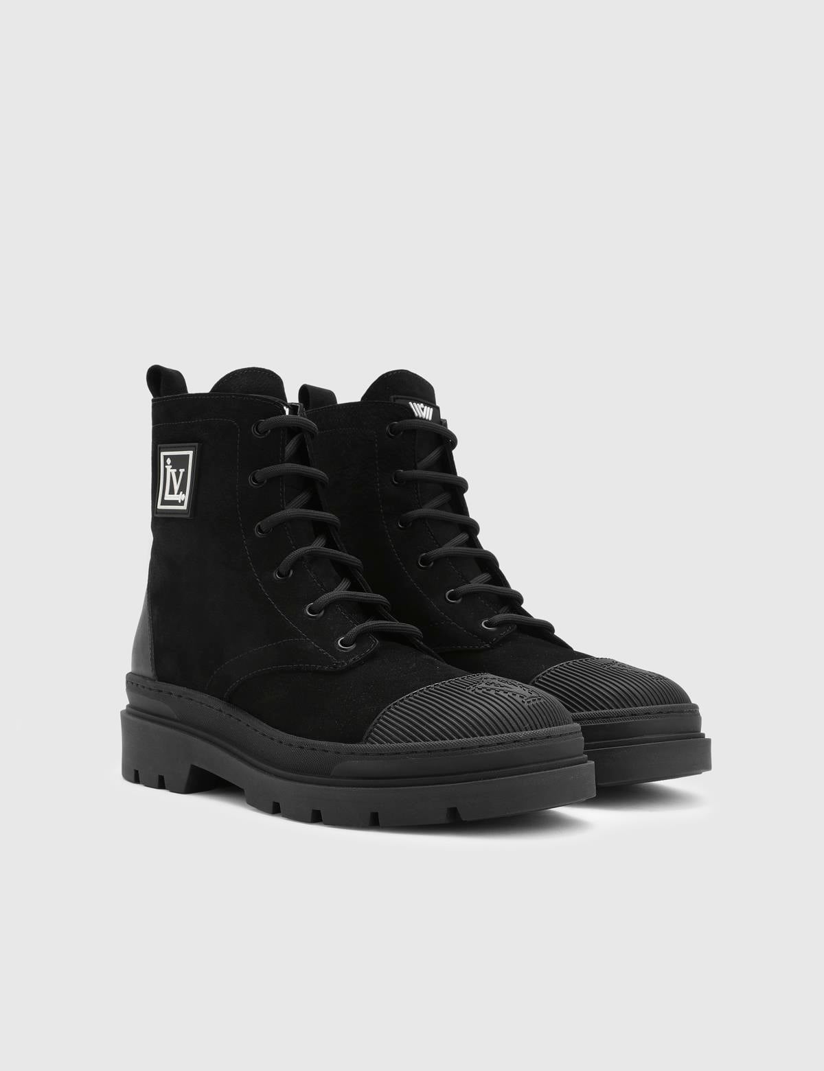 Edoardo Black Nubuck Leather Men's Boot