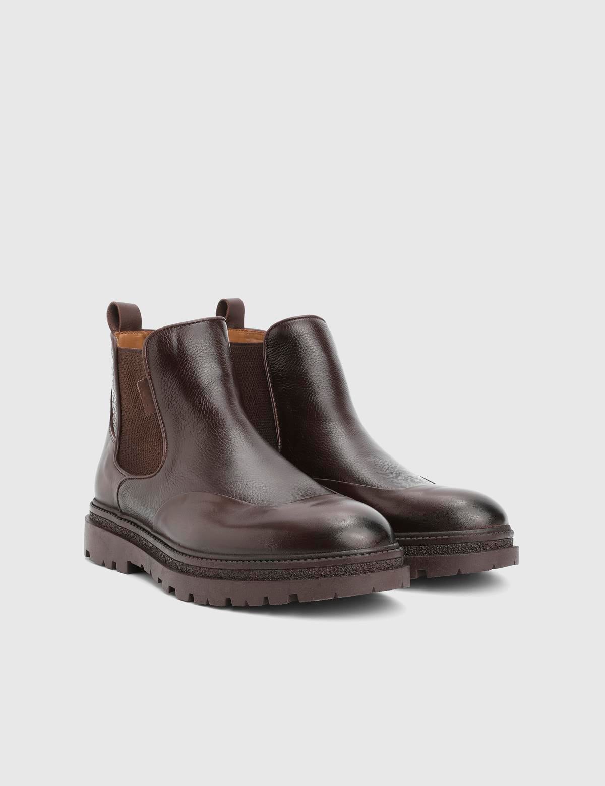 Eduart Brown Leather Crocodile Men's Boot