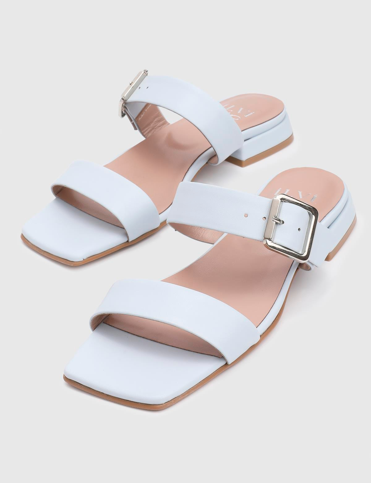 Eldoris Blue Leather Women's Slide