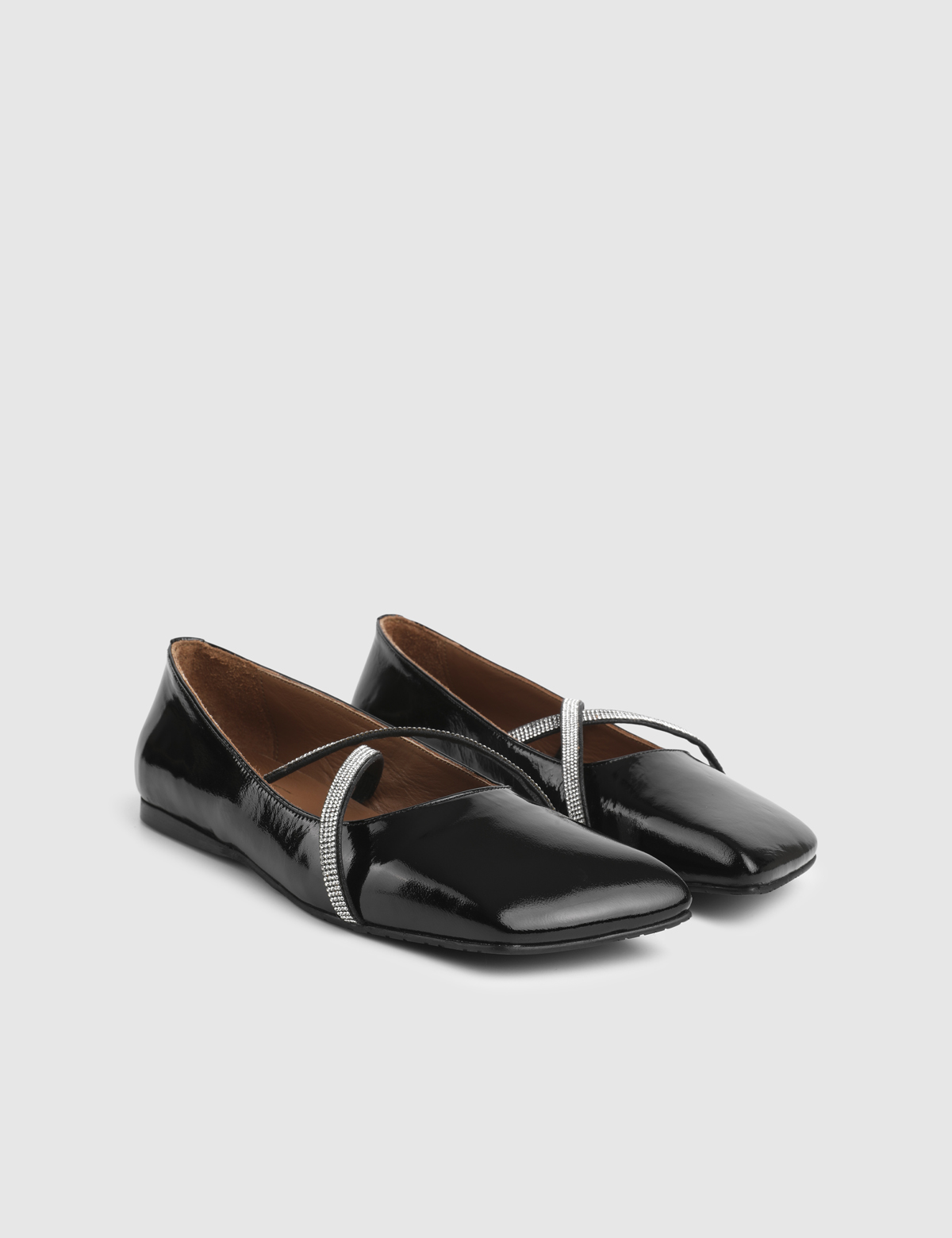 Elenya Black Patent Leather Women's Ballerina