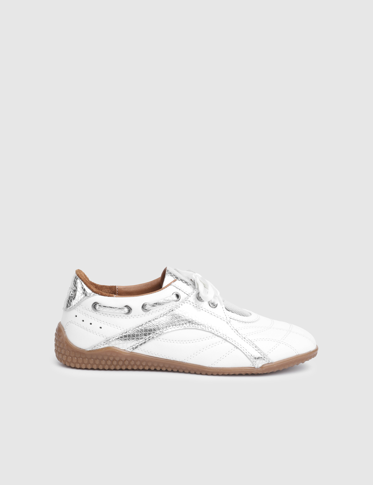 Elora White Printed Leather Women's Sneaker