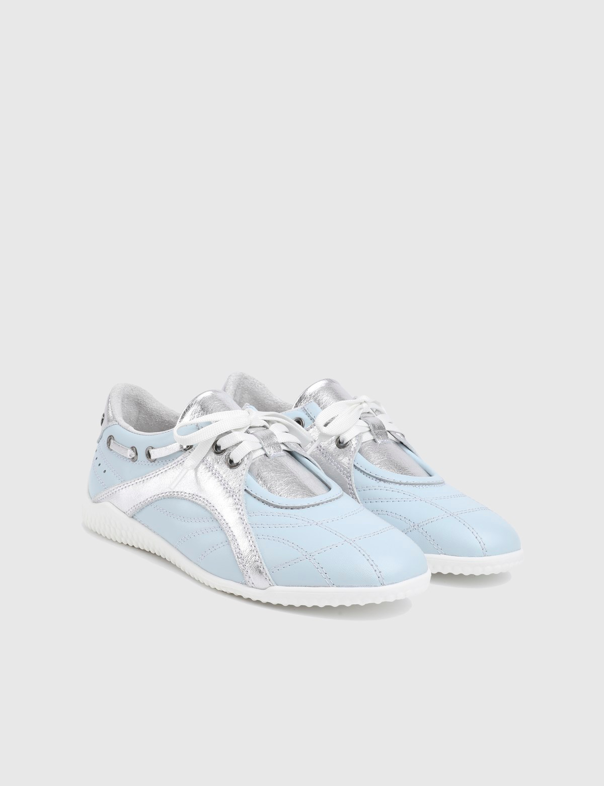 Elora Blue Printed Leather Women's Sneaker